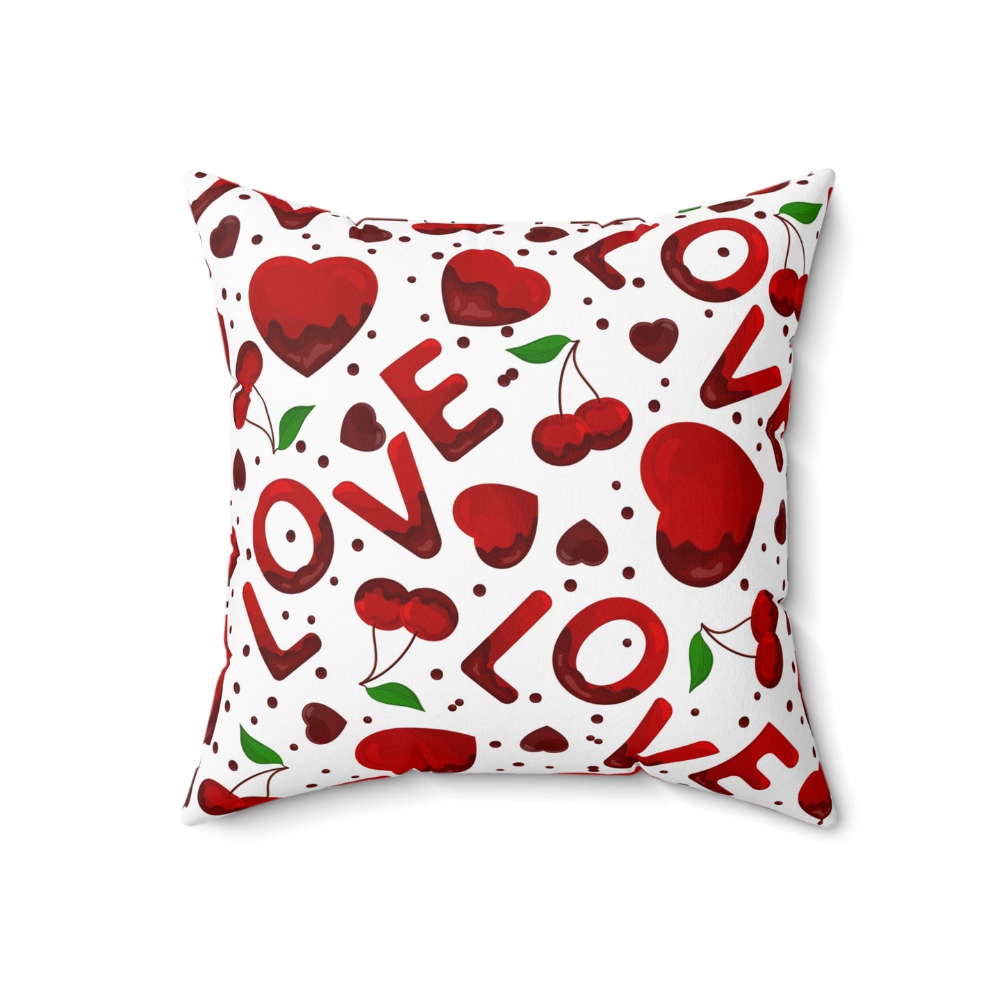Cherry Love Throw Pillow for Sofa Cute Throw Pillow Cover Valentine Home Decor