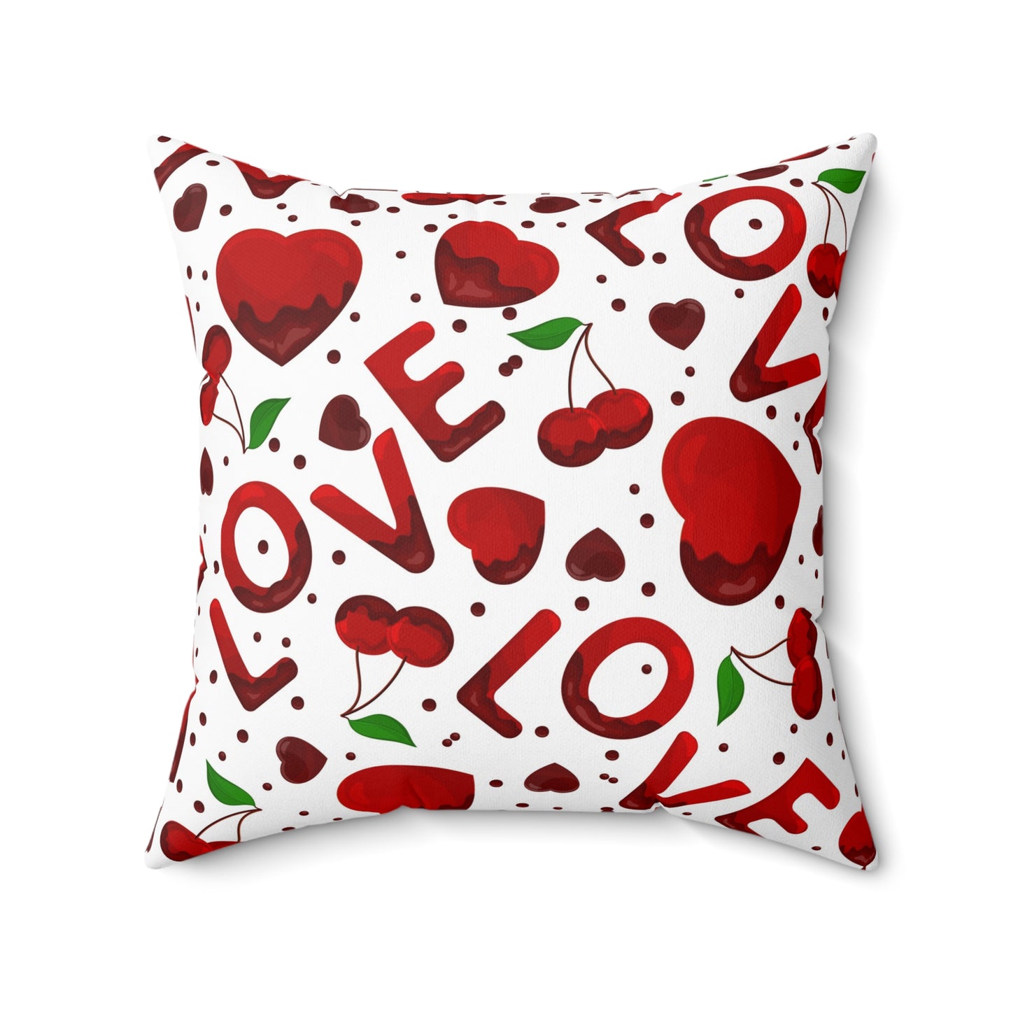 Cherry Love Throw Pillow for Sofa Cute Throw Pillow Cover Valentine Home Decor