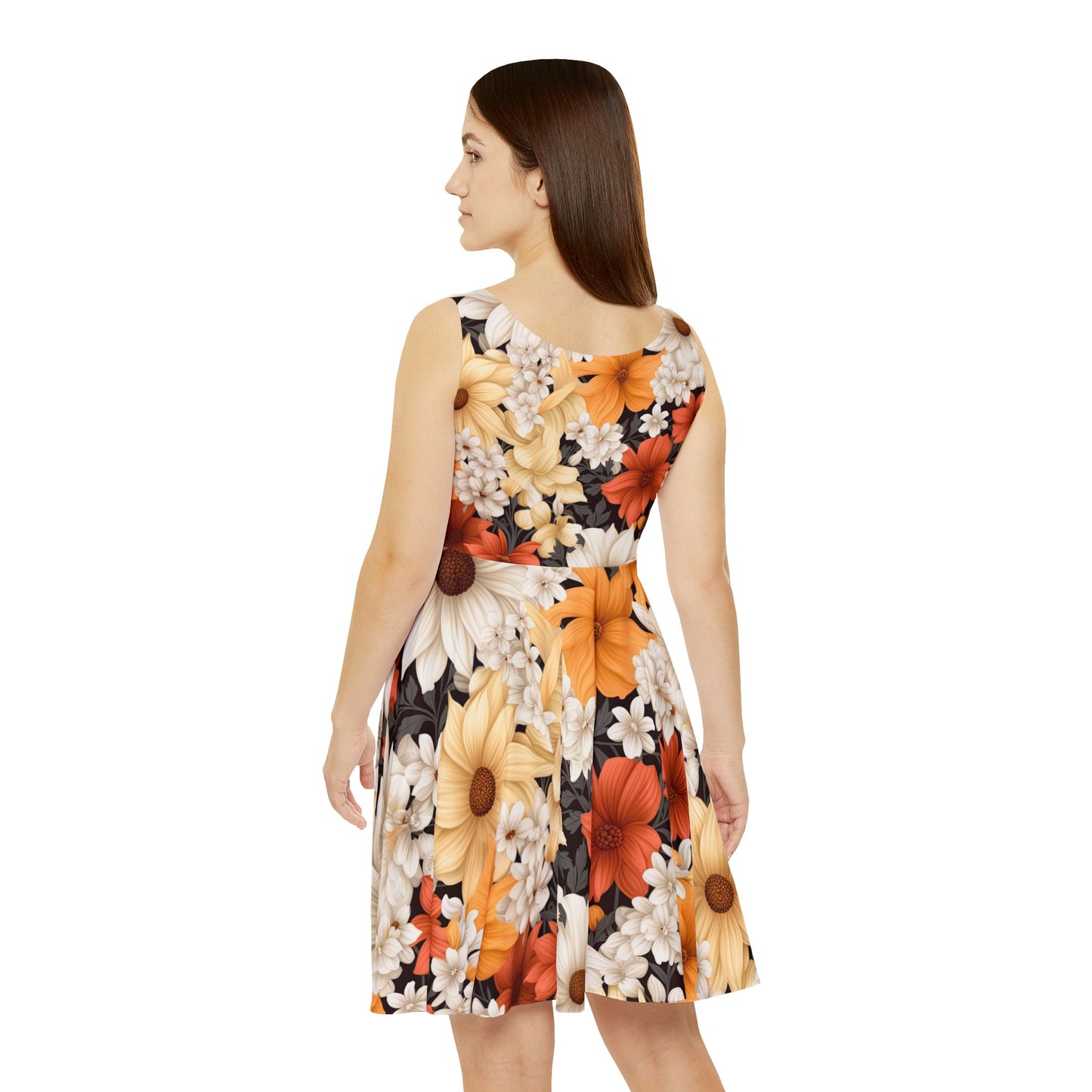 Cottagecore Floral Skater Dress Floral Sundress Fit and Flare Dress Summer Spring Dress