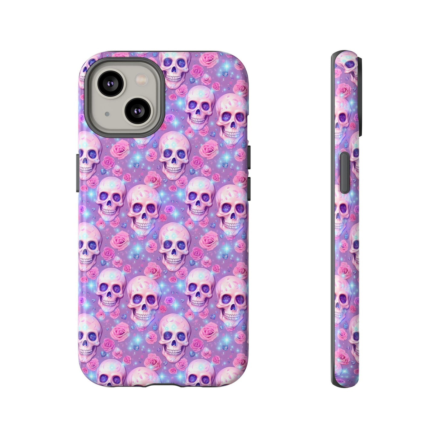 Phone Case - Skull and Roses Pastel Goth Tough Case