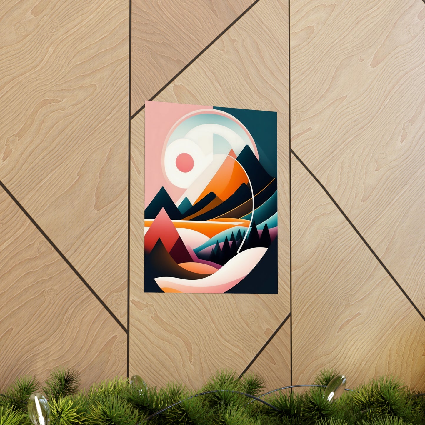 Mid-Century Modern Wall Art Print, Wall Room Decor Premium Matte Vertical Poster