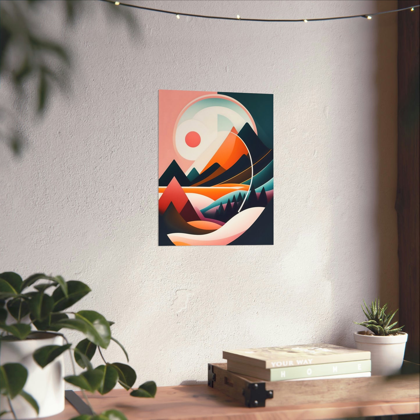 Mid-Century Modern Wall Art Print, Wall Room Decor Premium Matte Vertical Poster