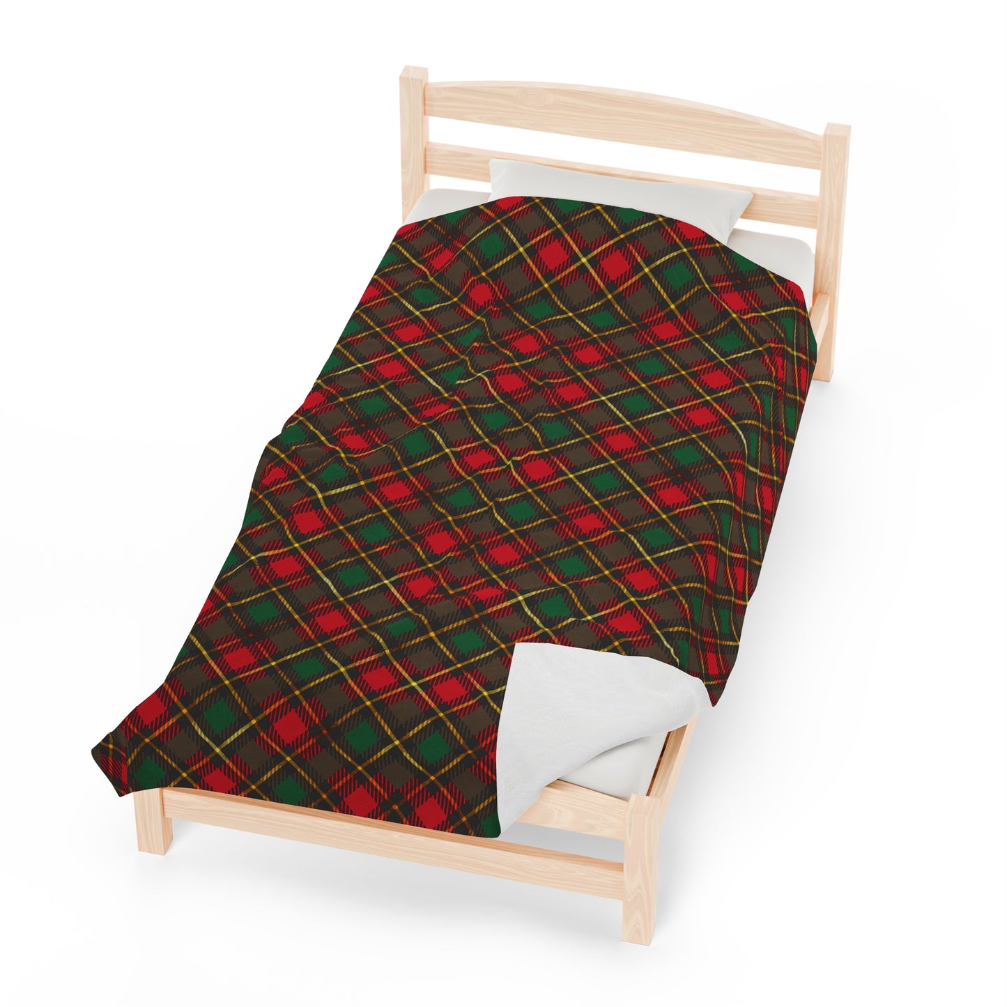 Christmas Plaid Blanket Velveteen Plush Blanket Cozy Warm Throw Blanket Couch
