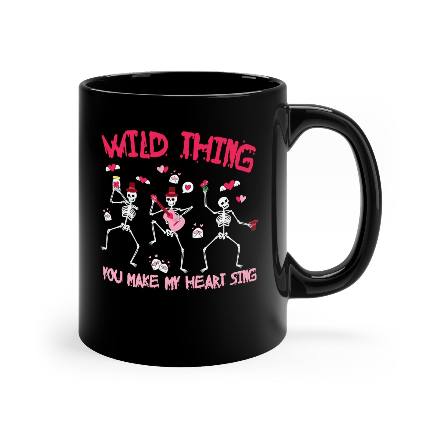 goth valentine dancing skeleton valentines day gift mug