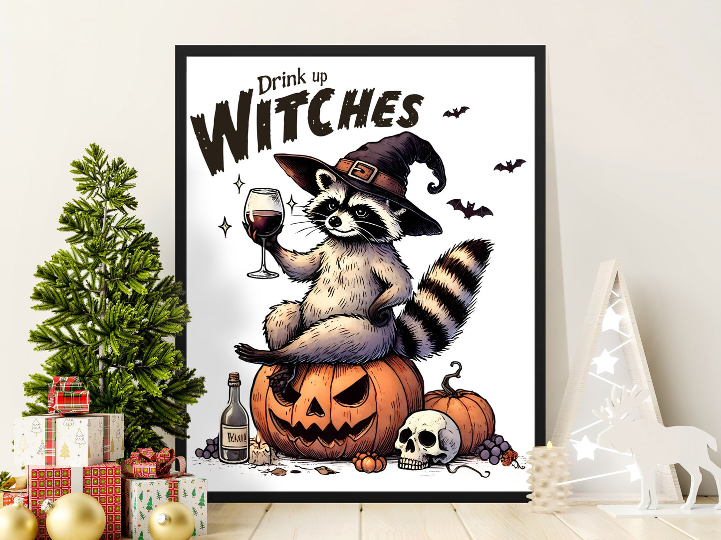 Halloween Raccoon Witch Wall Poster product type