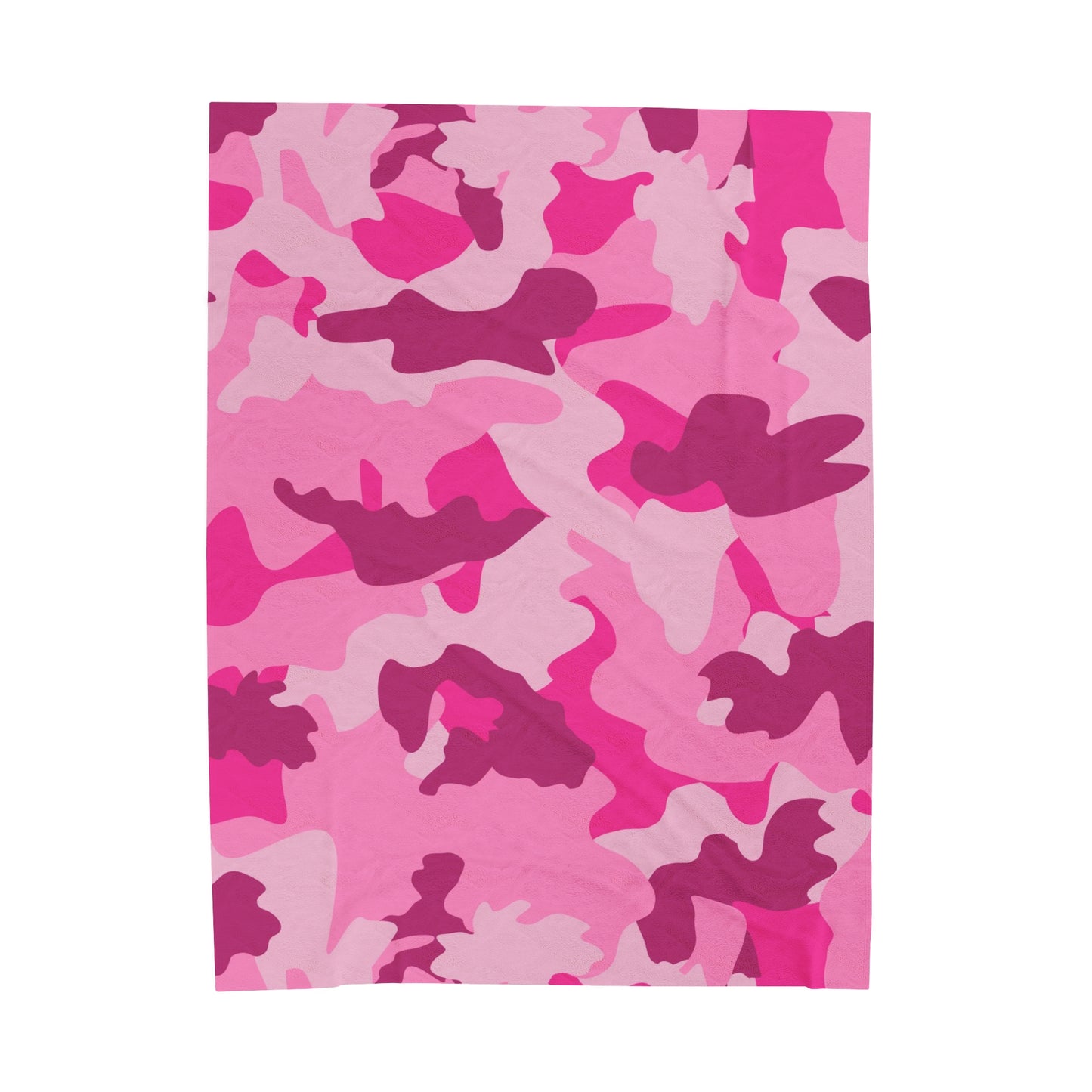 Pink Camouflage Velveteen Plush Blanket, Cozy Warm Throw Blanket