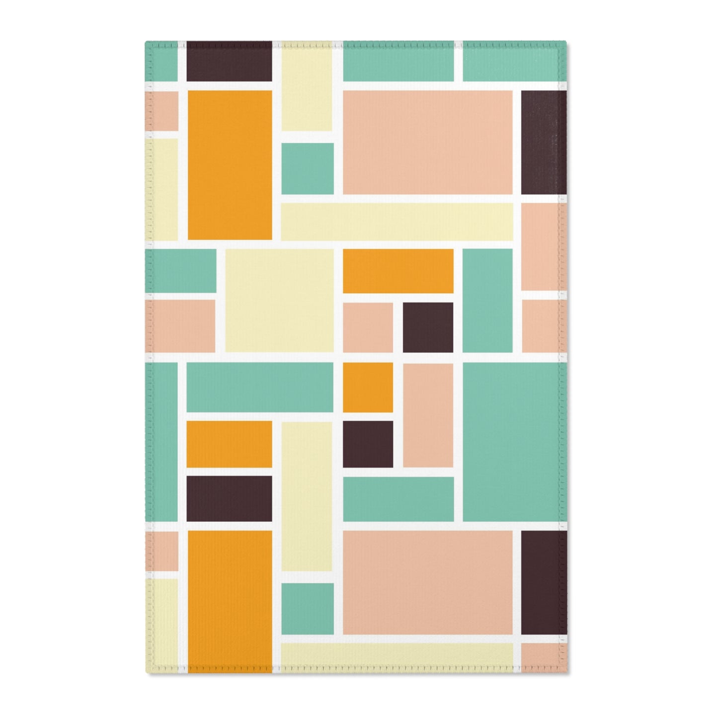 Mid Century Modern Area Rug, Colorful Decorative Living Room Rug