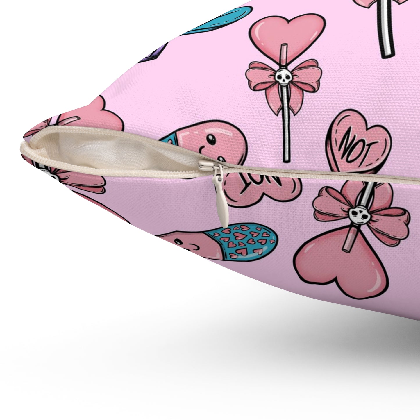 Pastel Goth Valentine's Day Pillow and Pillow Cover Pillow Spun Polyester Square Pillow