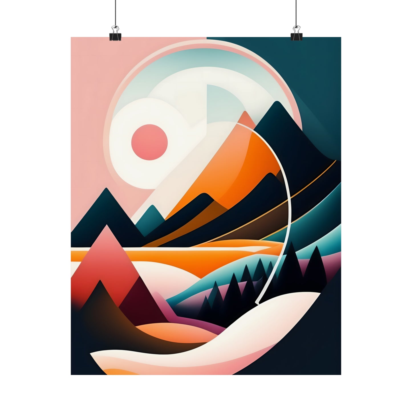 Mid-Century Modern Wall Art Print, Wall Room Decor Premium Matte Vertical Poster