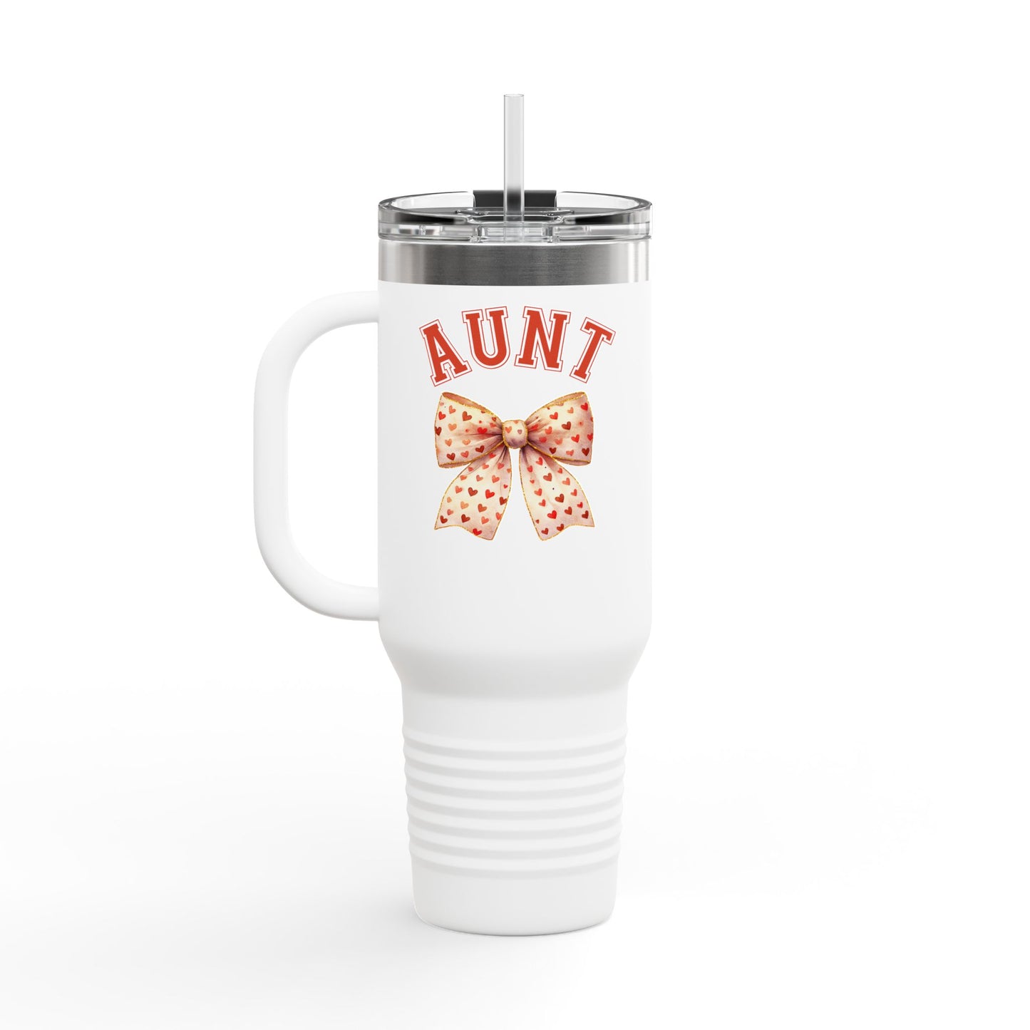 Aunt Coquette Stlye Insulated Travel Mug, Coquette Bow Coffee Tumbler, 40oz Stainless Steel