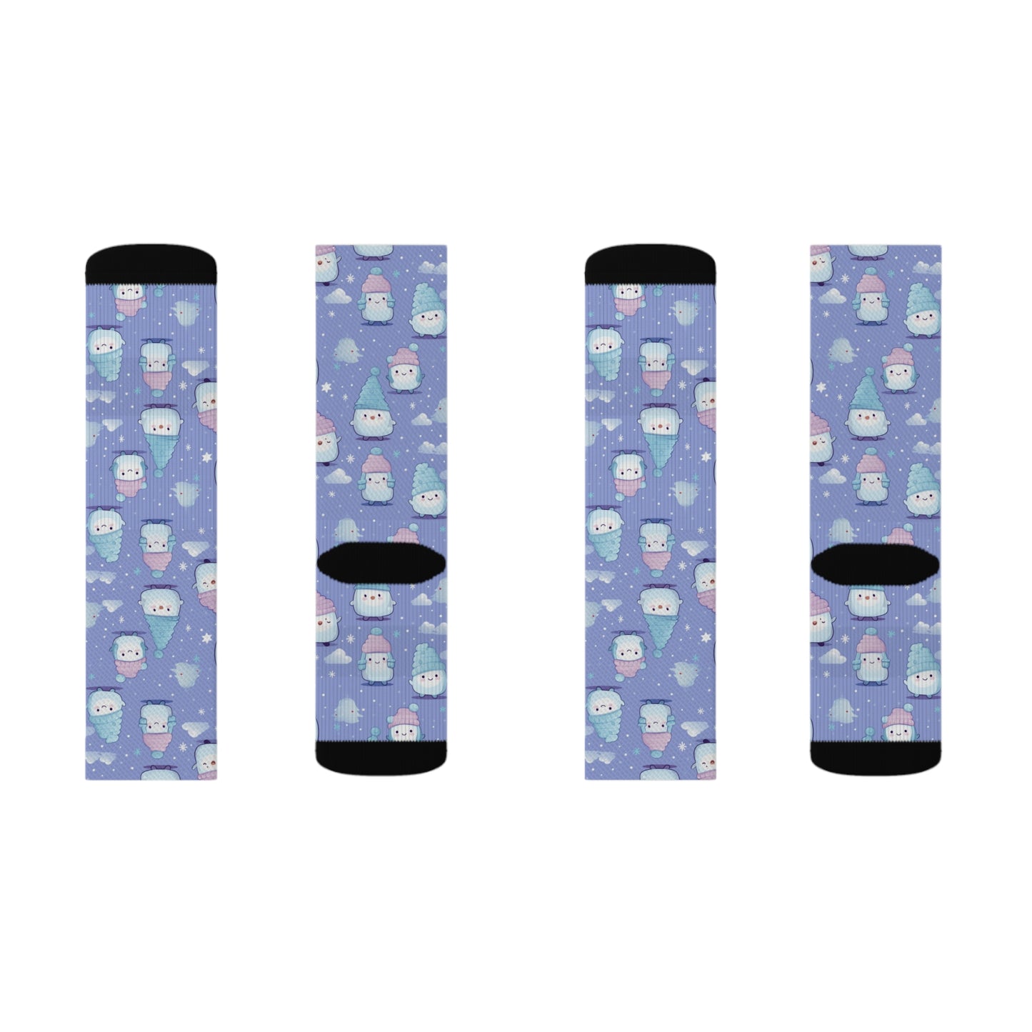 Kawaii Casual Socks, Blue Novelty Socks, Cool Cute Warm Socks, Fun Cozy