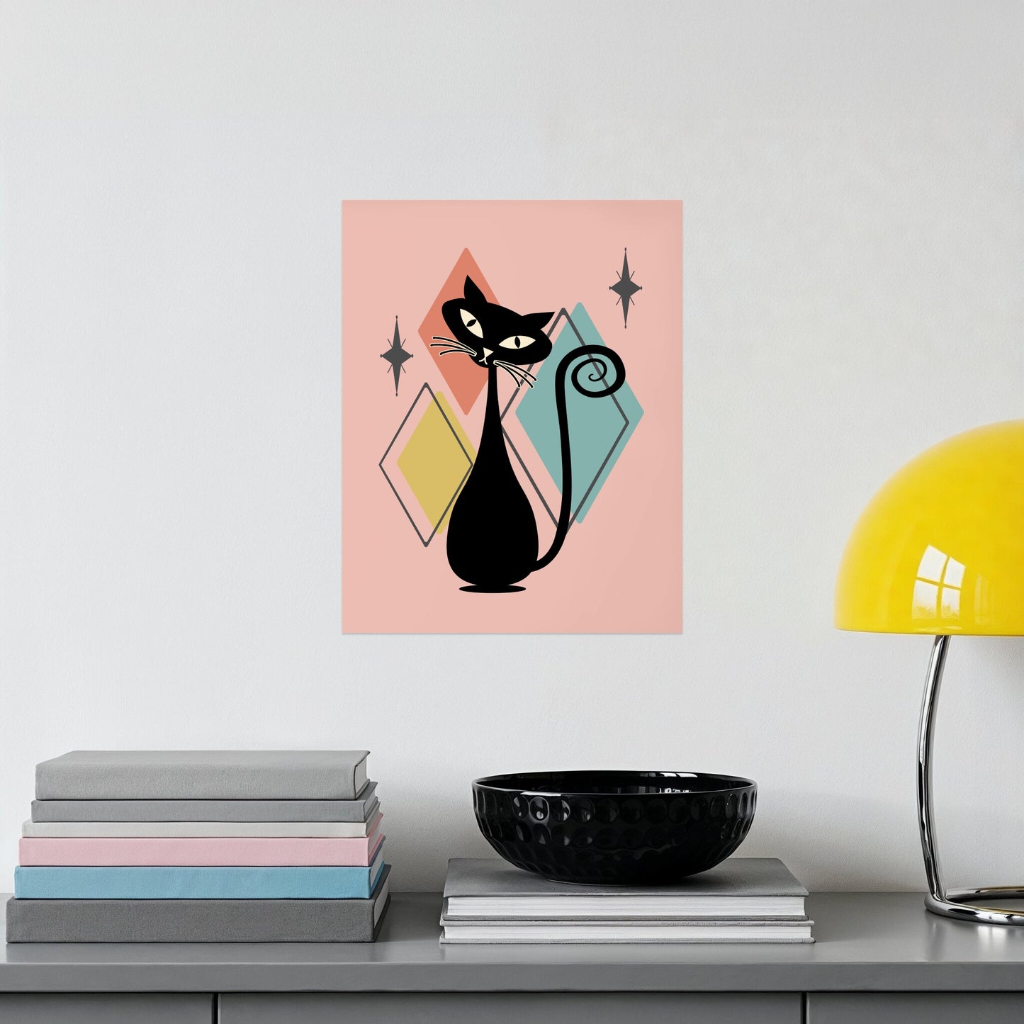 Abstract Geometric Cat Art Print for Home Decoration product