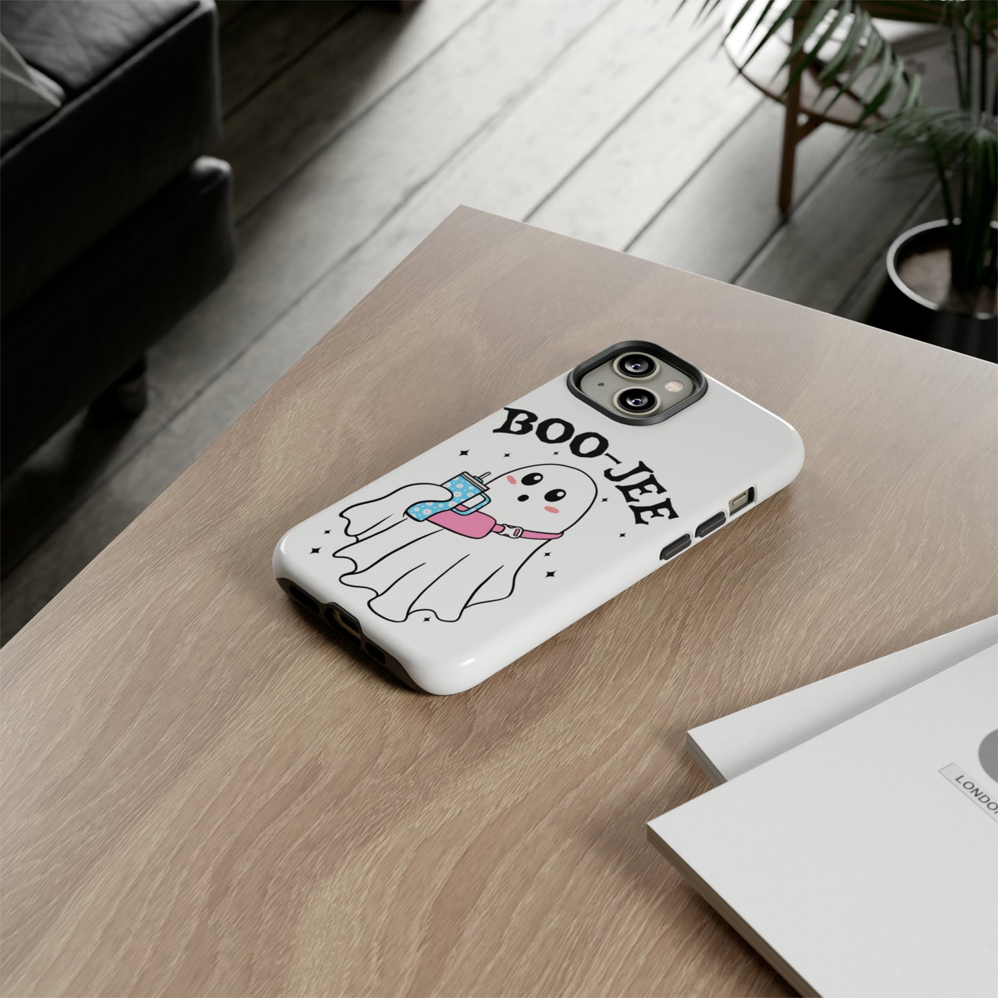 Boo Jee Ghost Phone Case, Halloween Cell Phone Case, Cute iPhone 15 Case