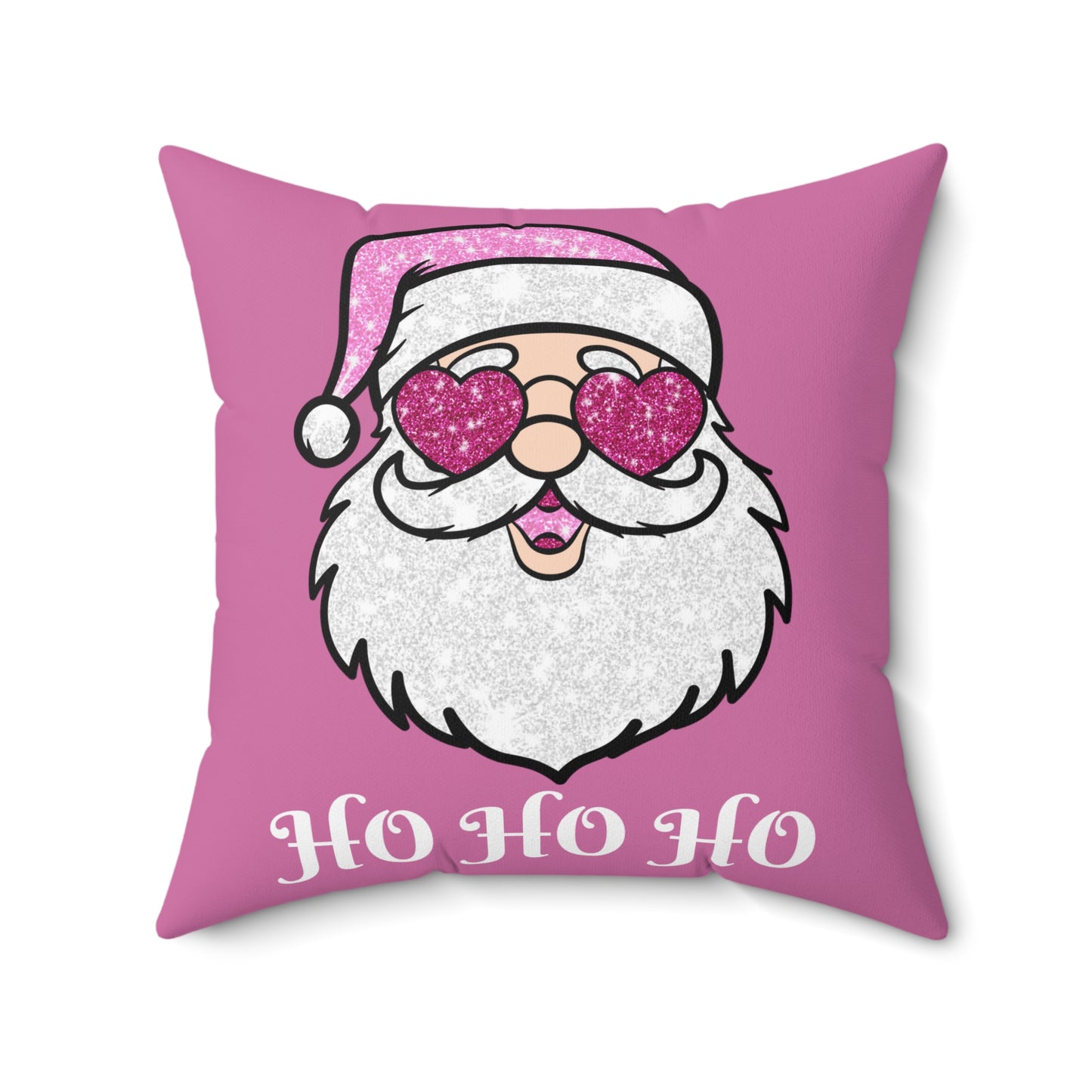 Pink Santa Throw Pillow Cover, Cute Santa Pillow, Christmas Pillow Cover, Holiday