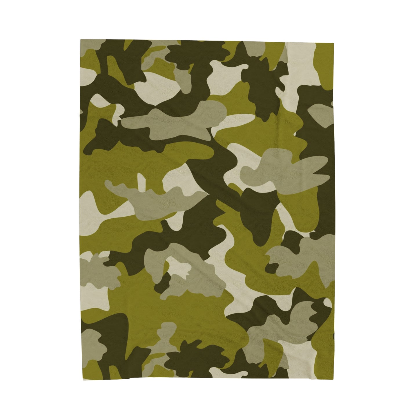 Green Camouflage Velveteen Plush Blanket, Cozy Warm Throw Blanket