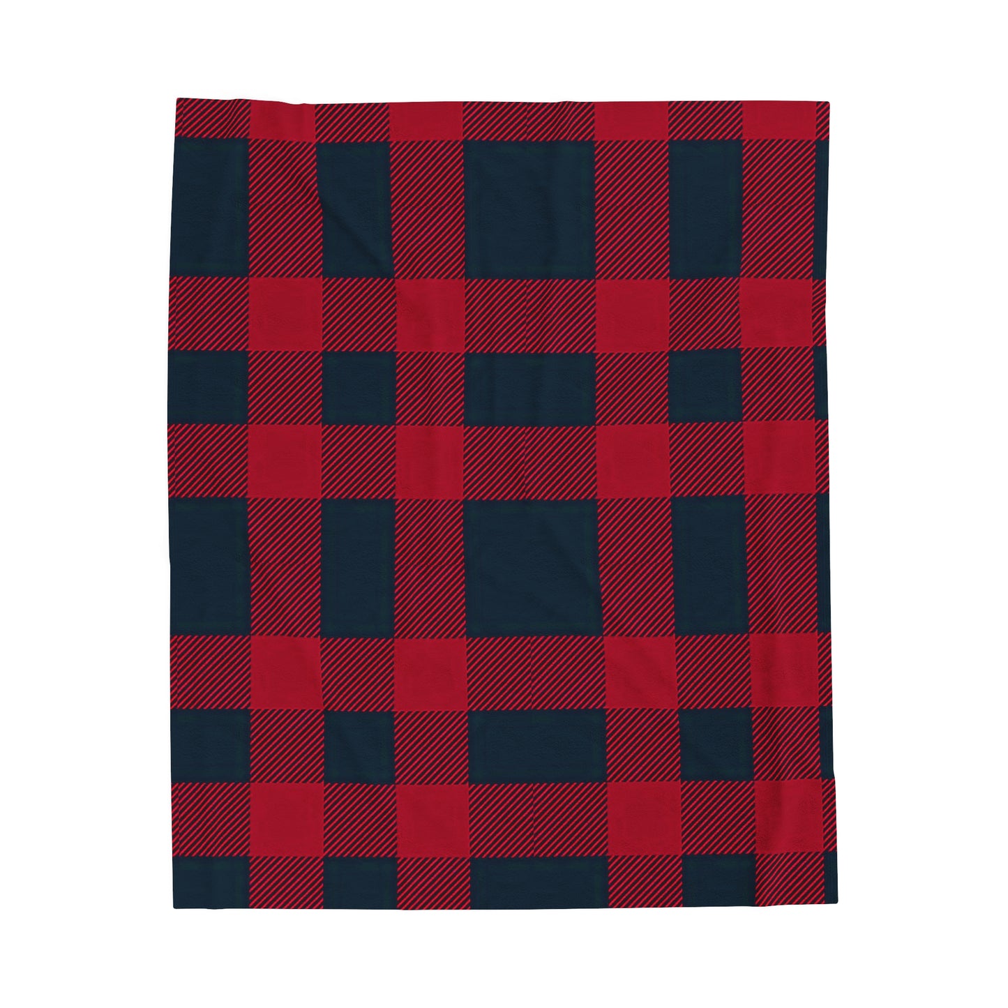 Plush Blanket Throw - Red Buffalo Plaid Design-