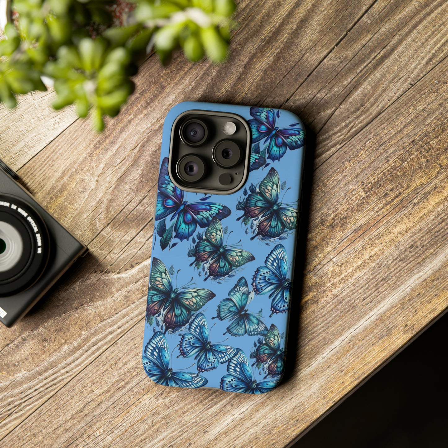 Blue Butterfly iPhone Case, Cute Cell Phone Case, Abstract Phone Case, iPhone Cover