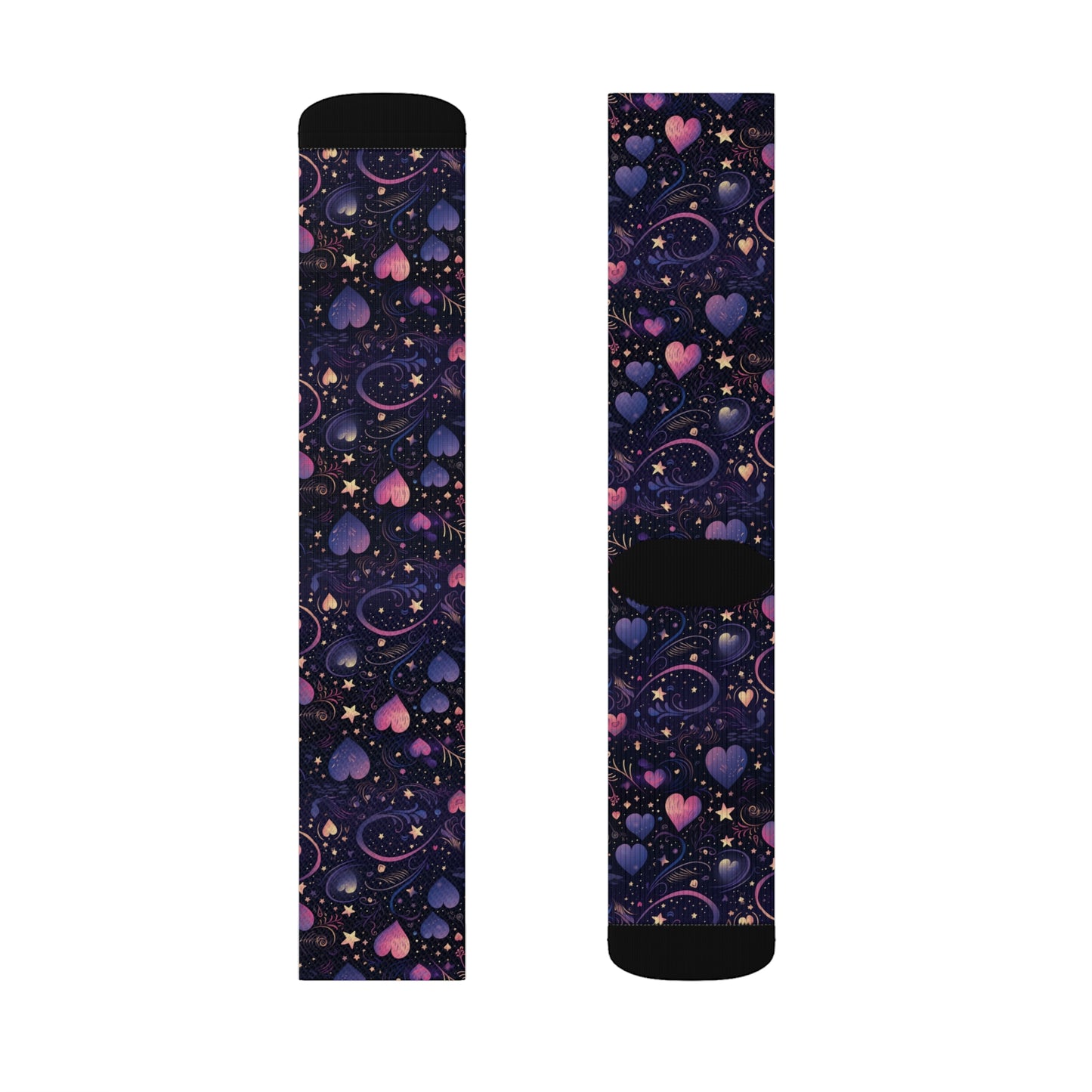 Pastel Goth Celestial Valentine Day Socks, Sublimation Socks, Goth Valentine Socks