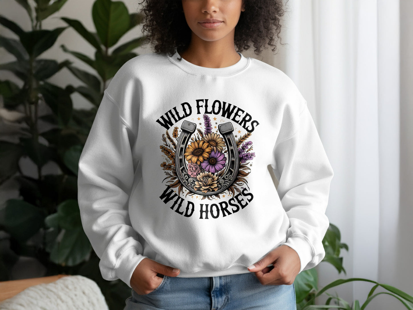 Wild Flowers Wild Horses Graphic Sweatshirt product