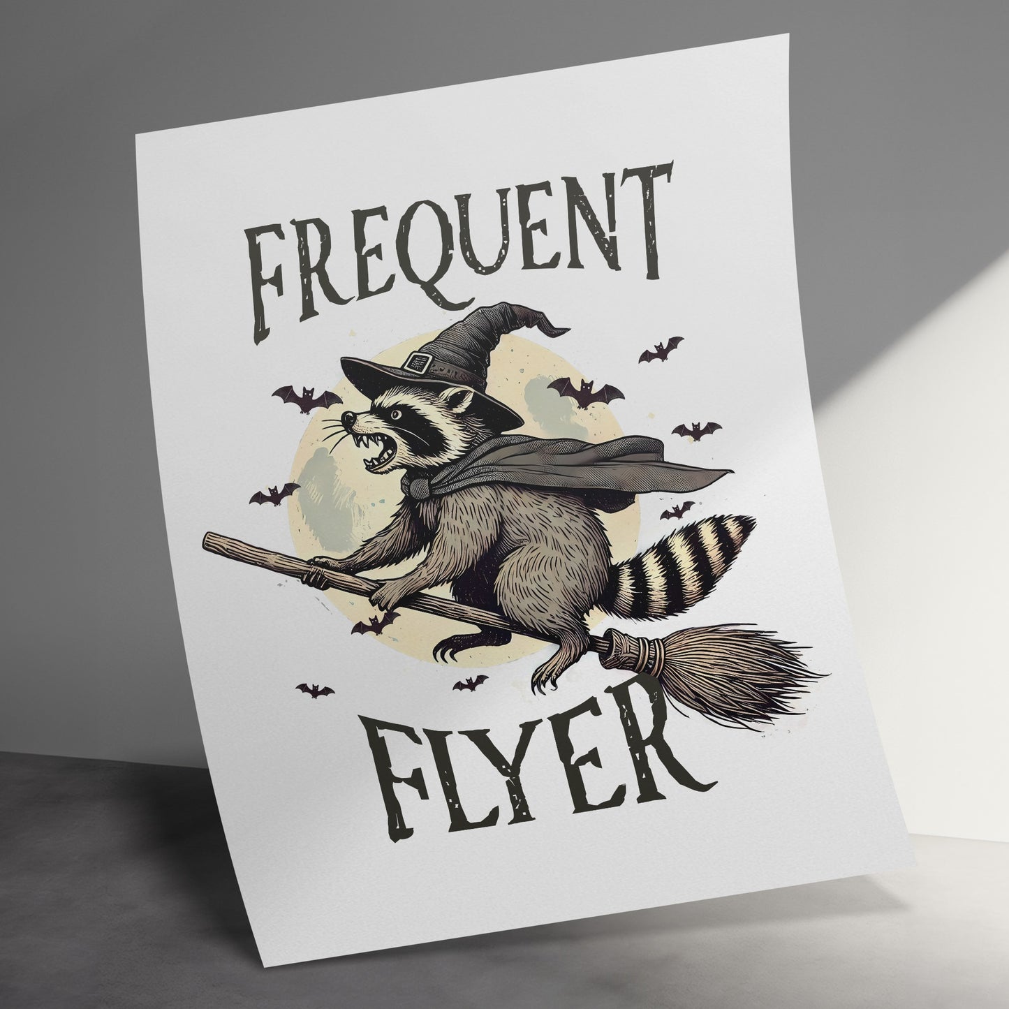 The cool raccoon halloween frequent flyer poster product