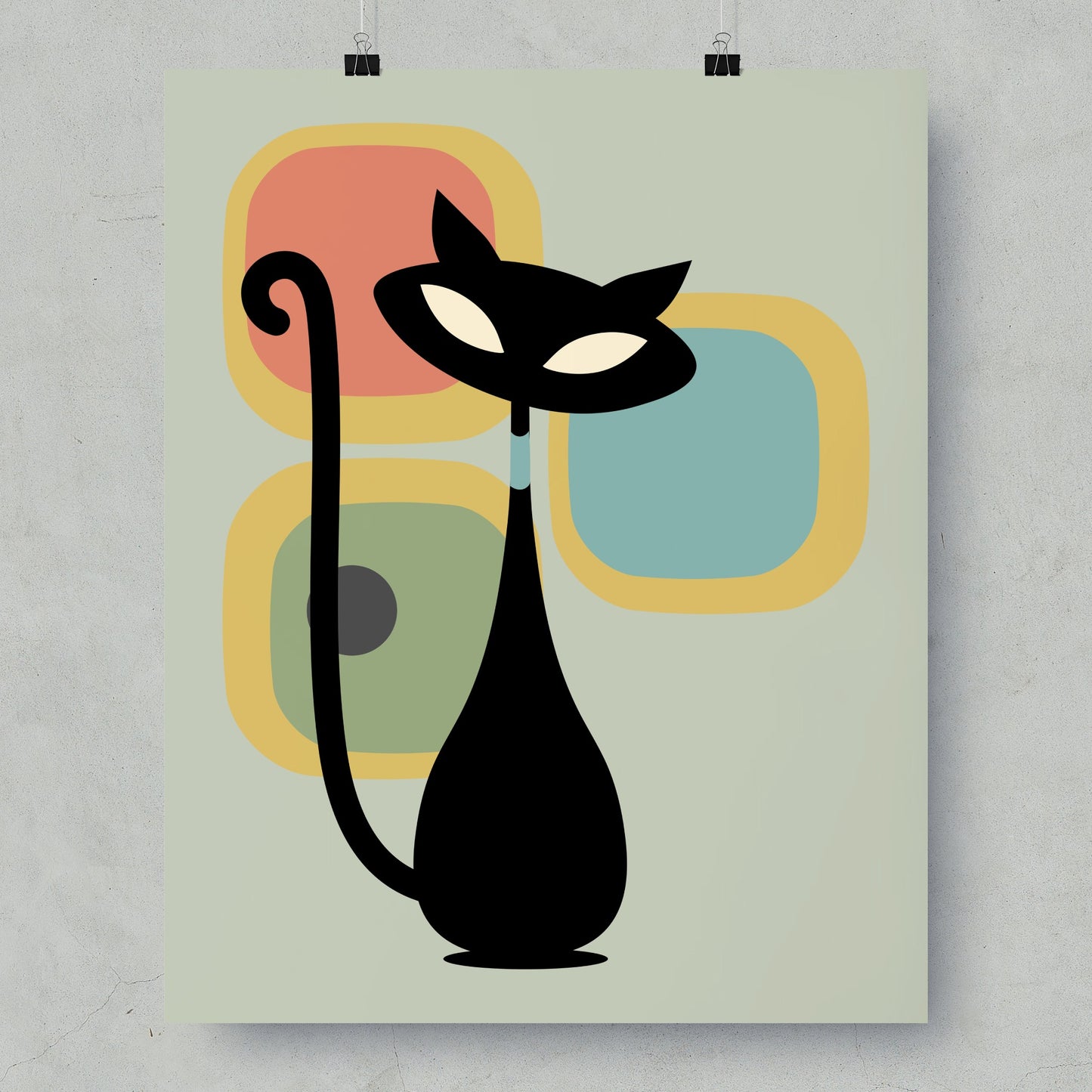 Abstract Cat Art Print Modern Home Decor product type