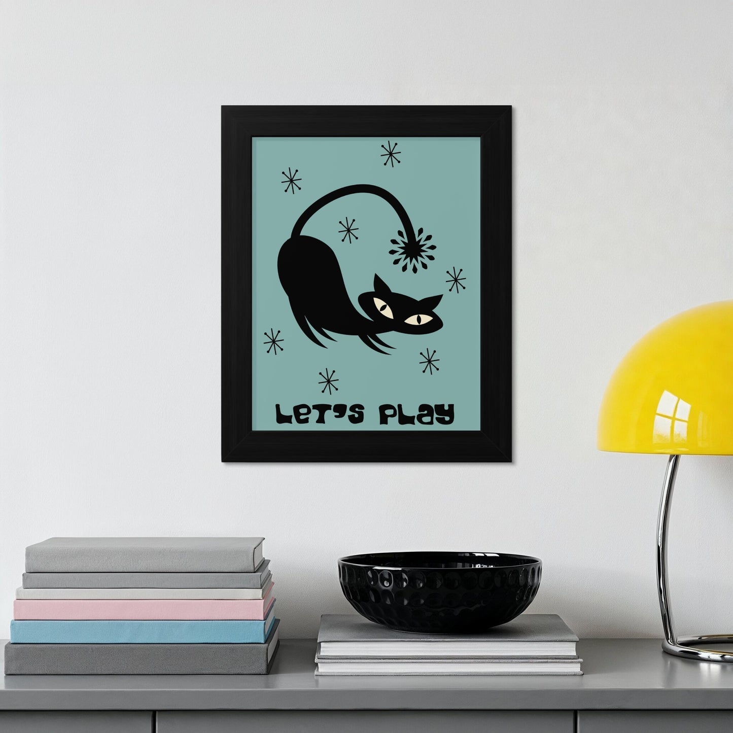 Let's Play Black Cat Modern Decorative Artwork product