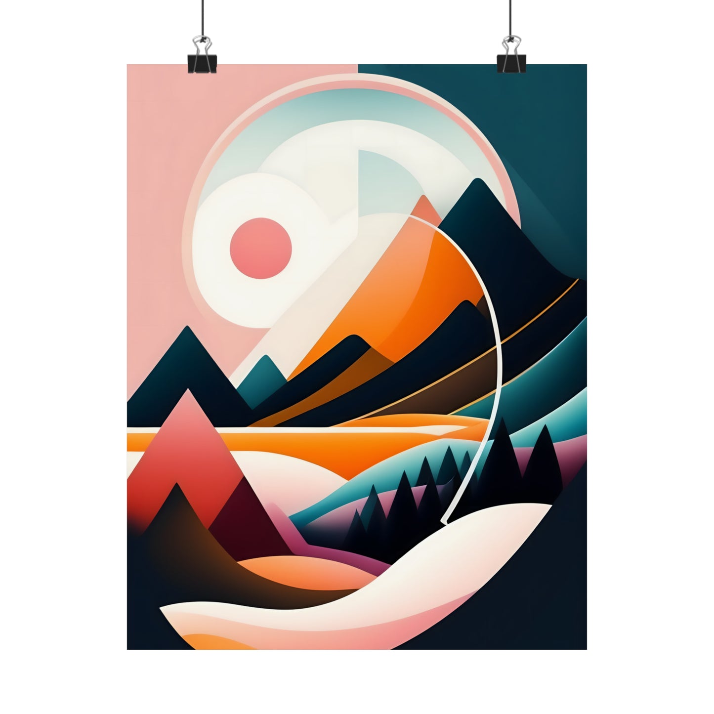 Mid-Century Modern Wall Art Print, Wall Room Decor Premium Matte Vertical Poster