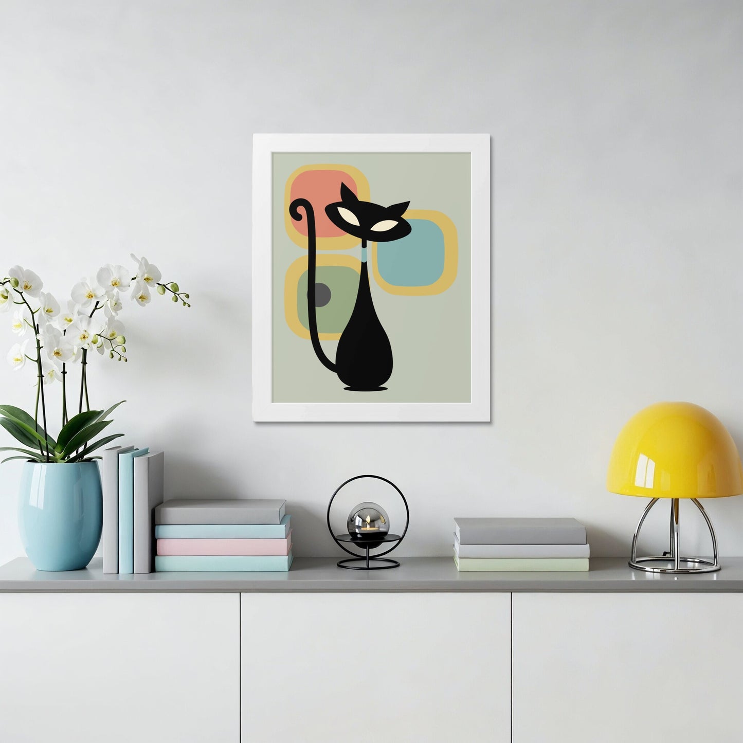 Retro Style Cat Art Print for Modern Home Decor product type