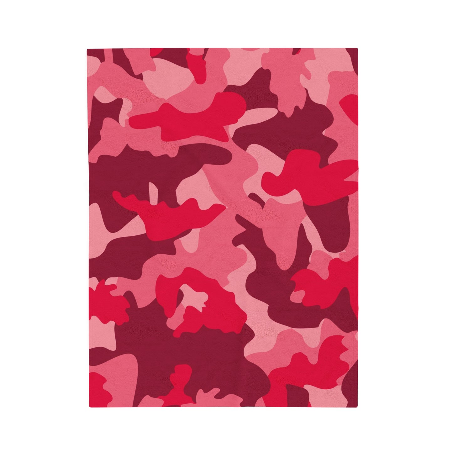 Red Camouflage Velveteen Plush Blanket, Cozy Warm Throw Blanket