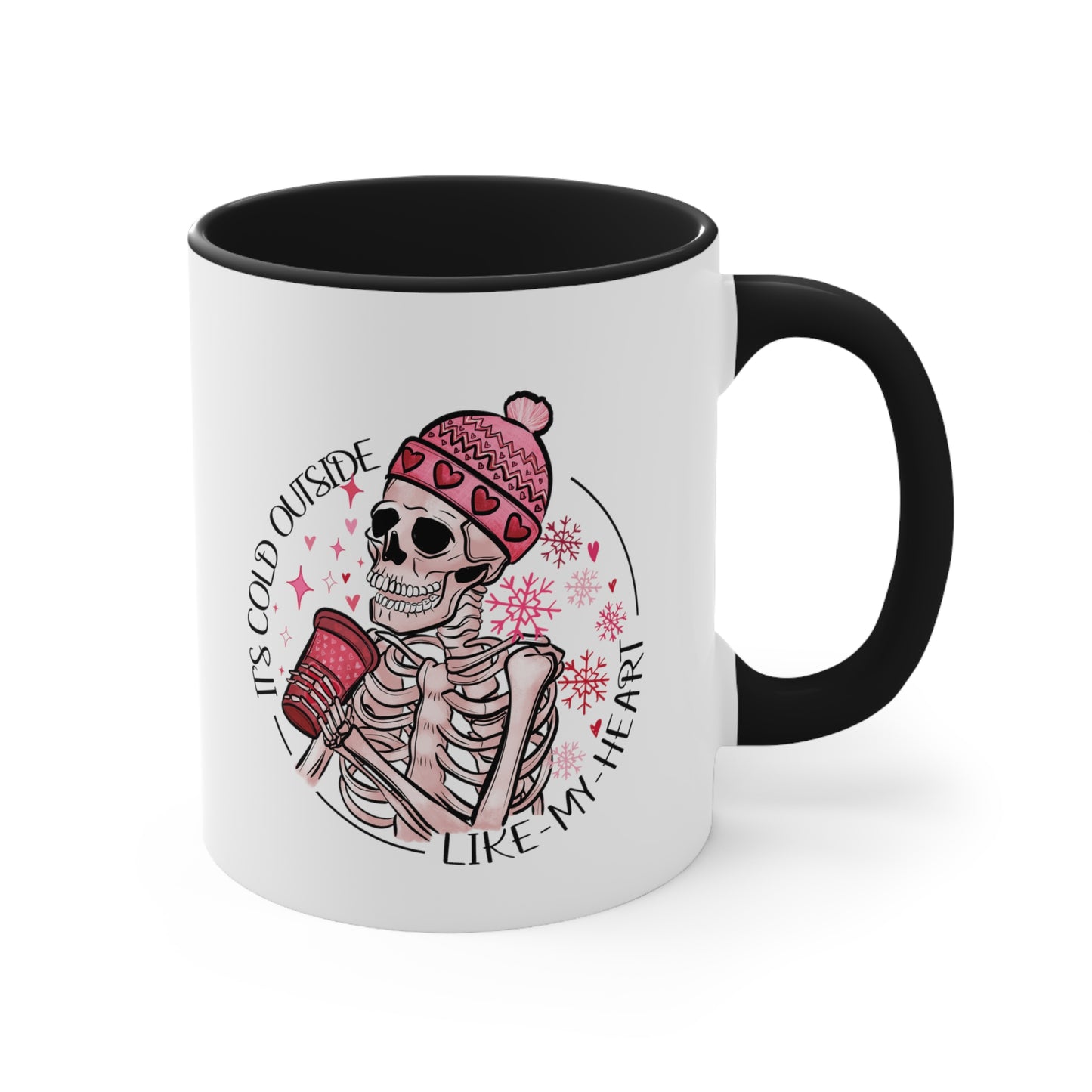 Skeleton Valentine Gothic Accent Coffee Mug, Sarcastic Funny Dark 11oz