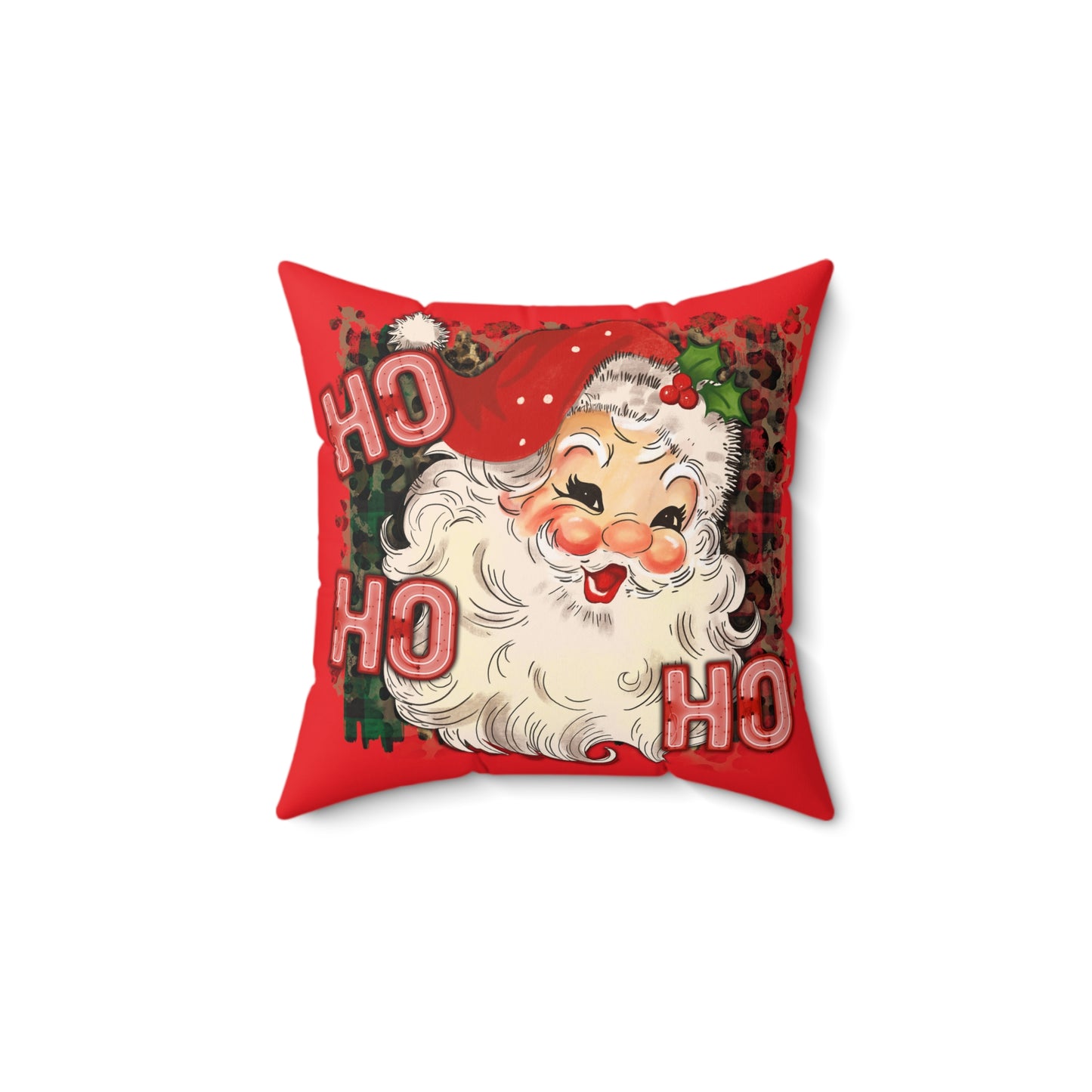 Retro Santa Pillow, Santa Pillow Cover, Cute Christmas Throw Pillow Cover, 18x18 Holiday Square Pillow