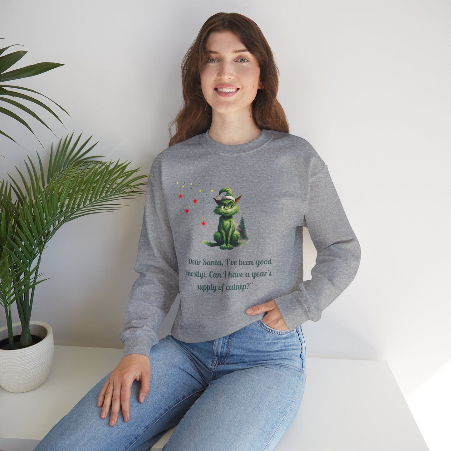 Funny Christmas Cat Sweatshirt - Christmas Crewneck- Holiday Sweatshirt
