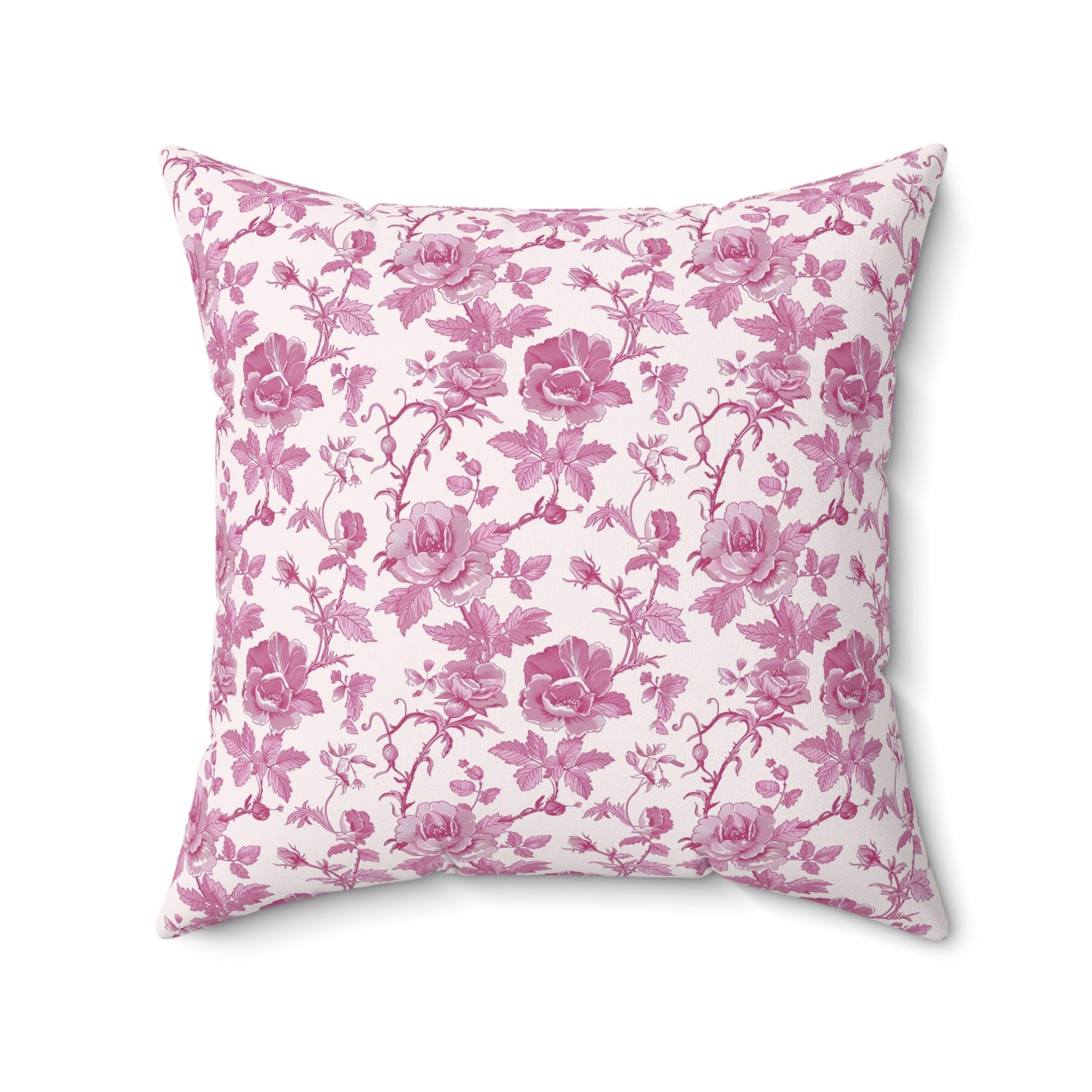 Pink Floral Toile Pillow, Coquette Home Decor Decorative Accent Throw Pillow Cover