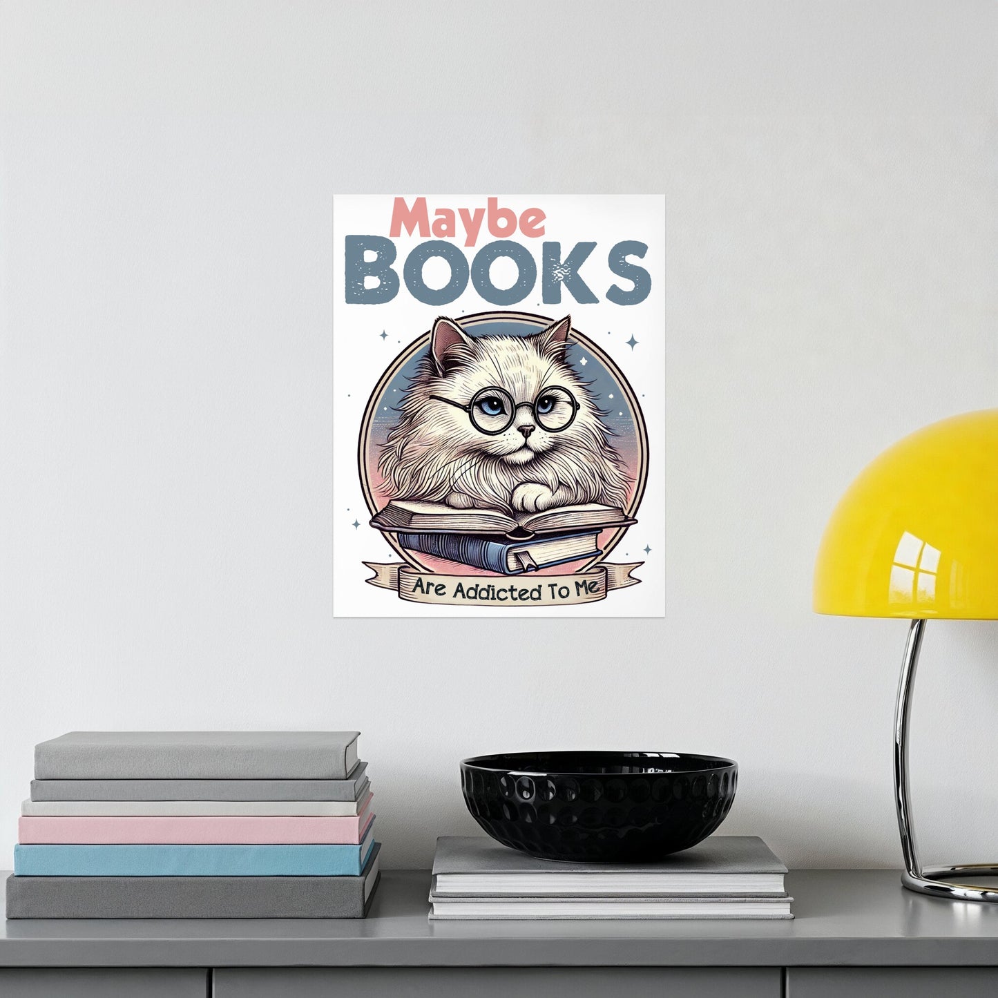 Maybe Books Cat Art Print Wall Decor product type
