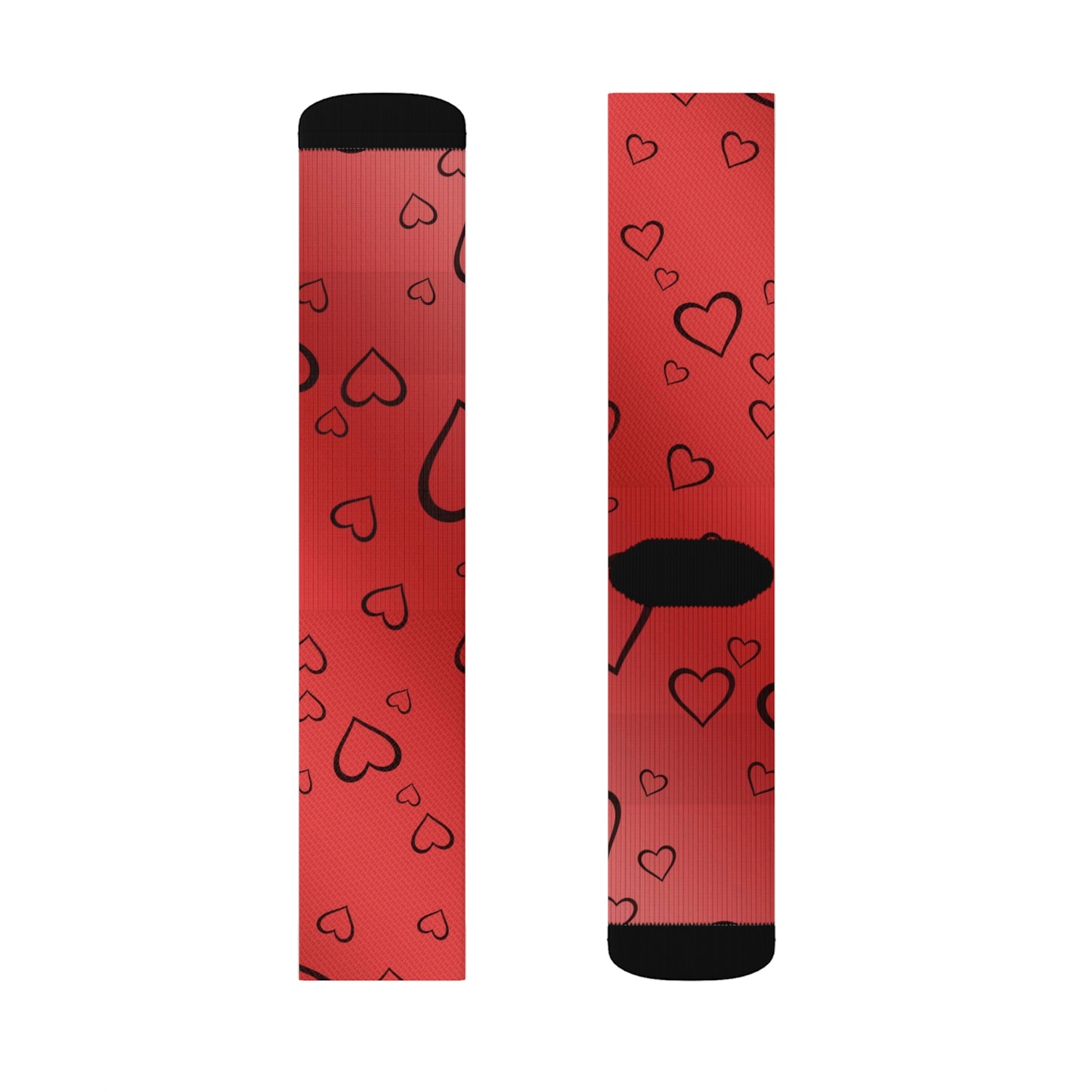 Red Heart Valentine Sublimation Socks Cute Cool Fun Novelty Socks Unisex