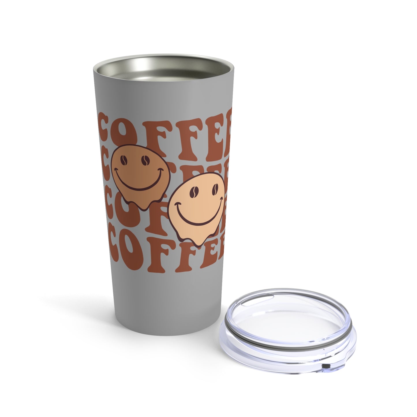 Cute Coffee Tumbler 20oz, Happy Face Travel Mug Insulated 20 oz