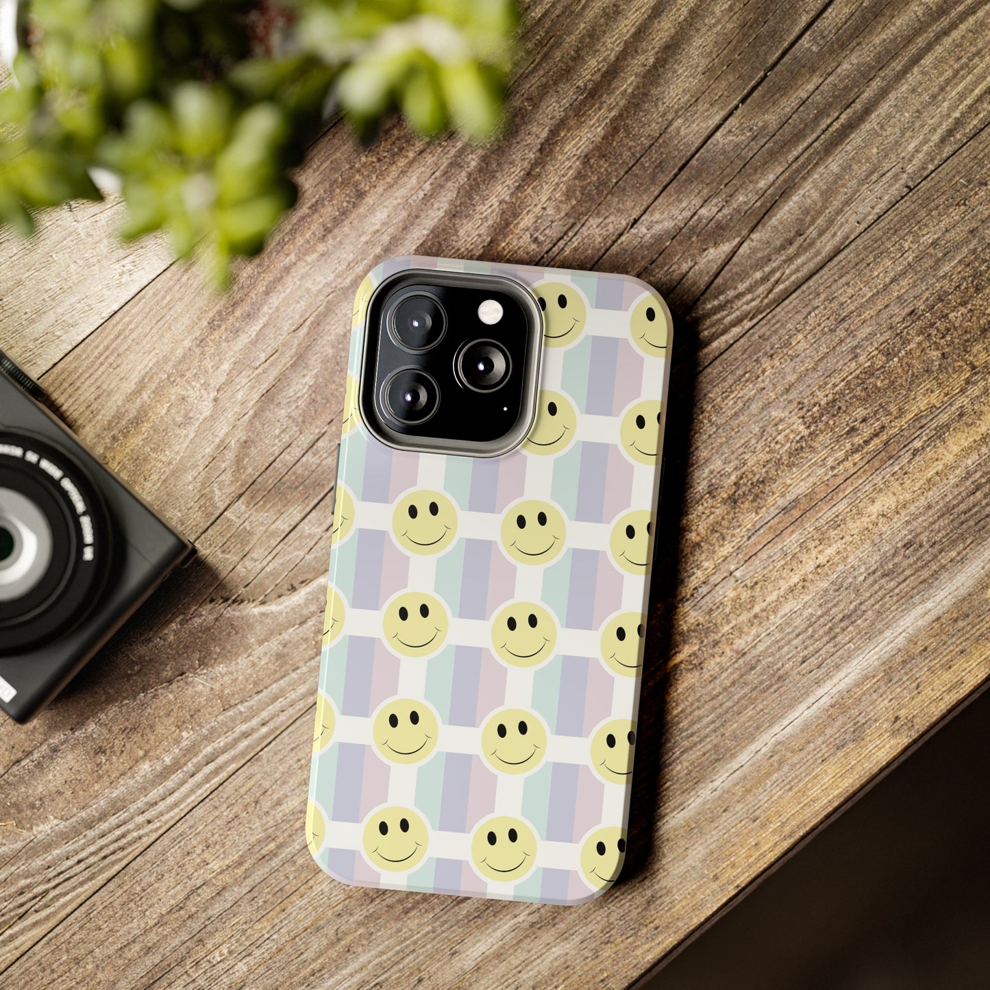Smiley Face Retro Tough Phone Case, Cute Cool Trendy Biodegradable Phone Case