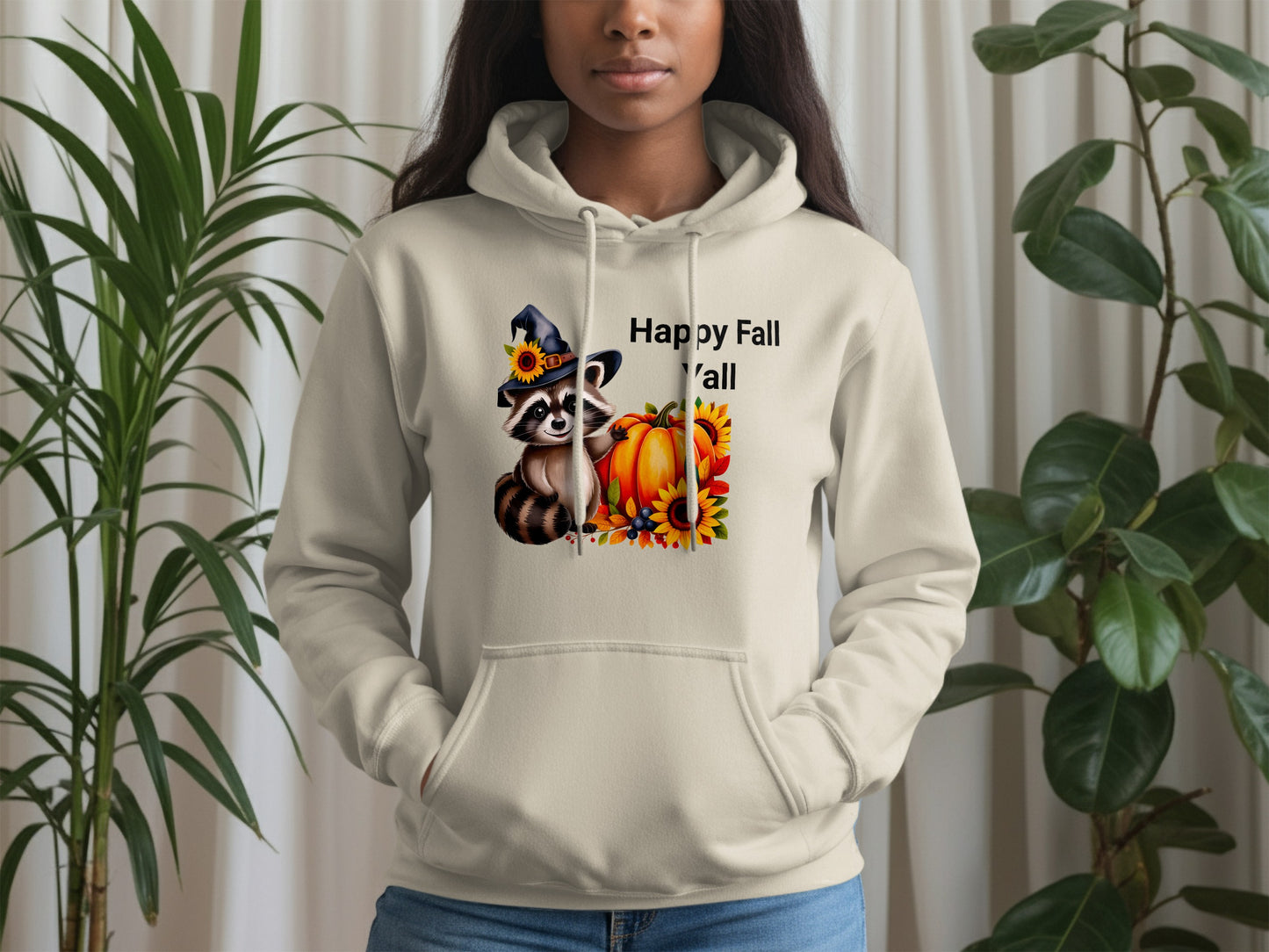 Happy Fall Y'all Raccoon and Pumpkin Hoodie product