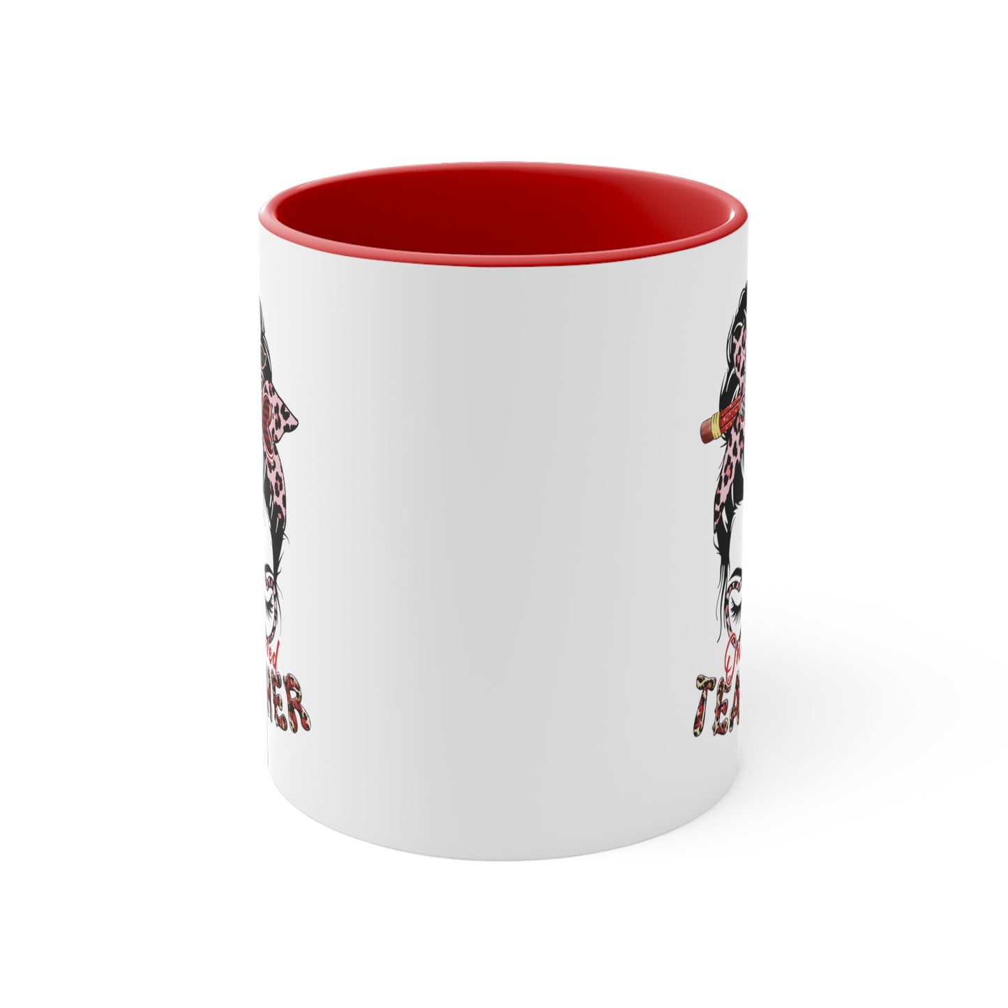 Teacher Valentine Coffee Mug, One Loved Teacher, Accent Coffee Mug, 11oz