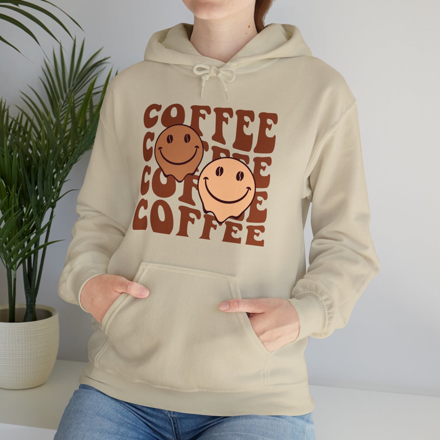 Retro Coffee Hoodie Sweatshirt, Oversize Streetwear Unisex Hooded Sweatshirt