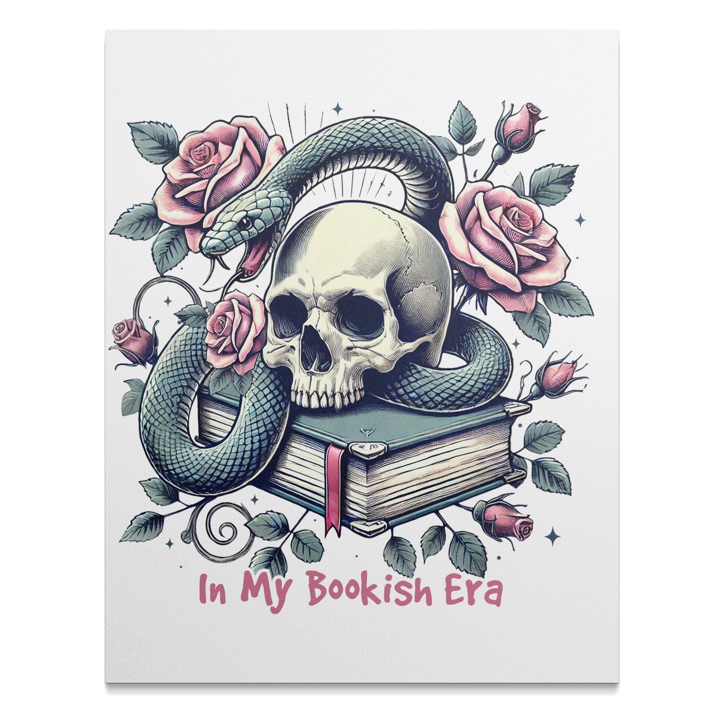 In My Bookish Era Skull and Snake Art Print product