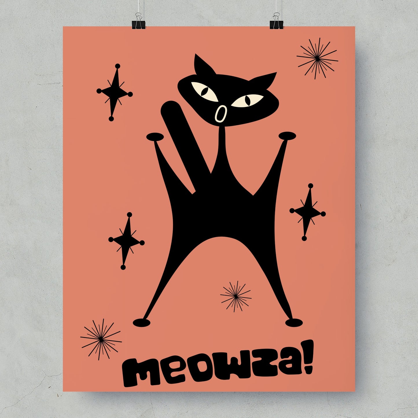 Fun Meowza Cat Poster with Retro Design product