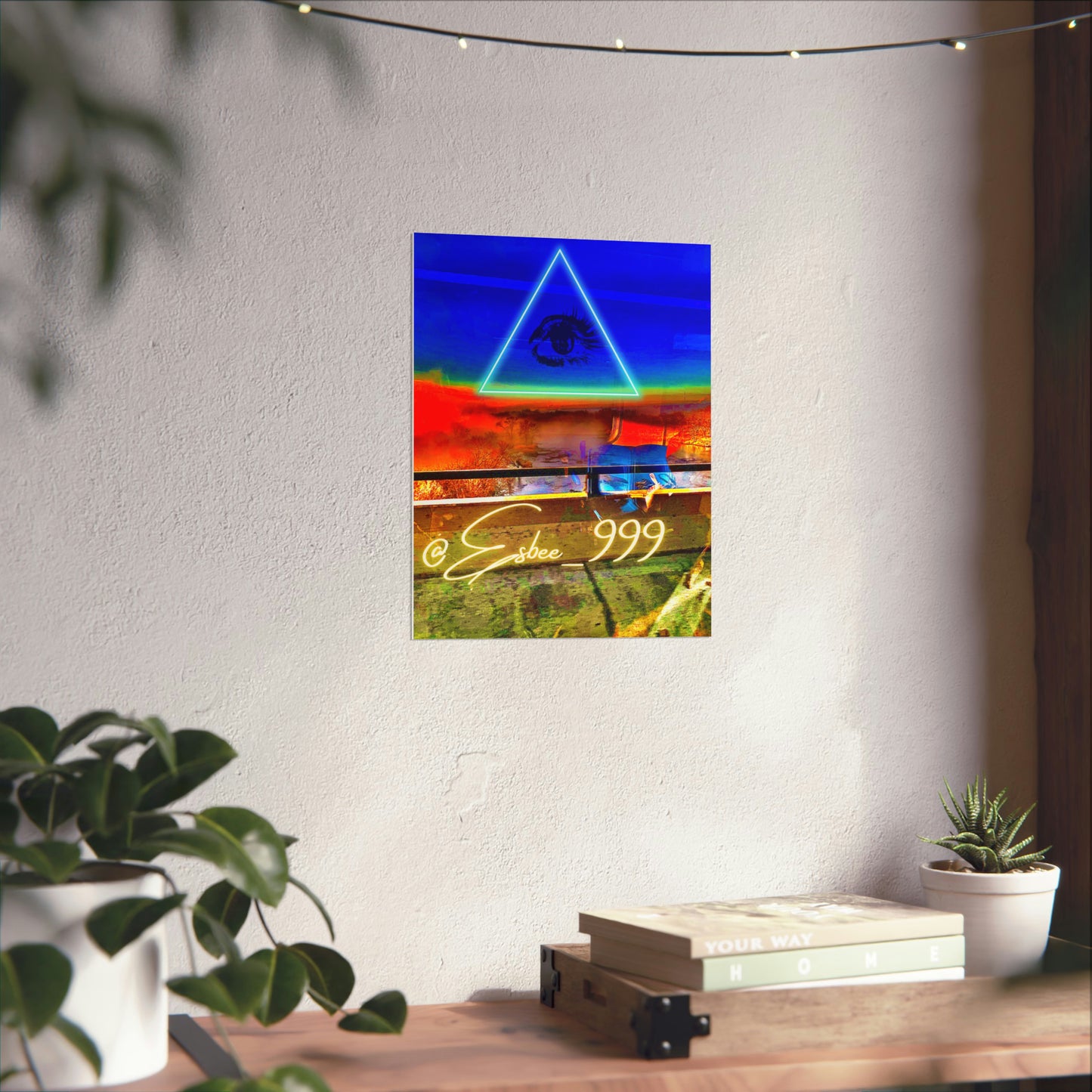Colorful Abstract Poster Print Mystical Mixed Media Surreal Wall Art Home Decor