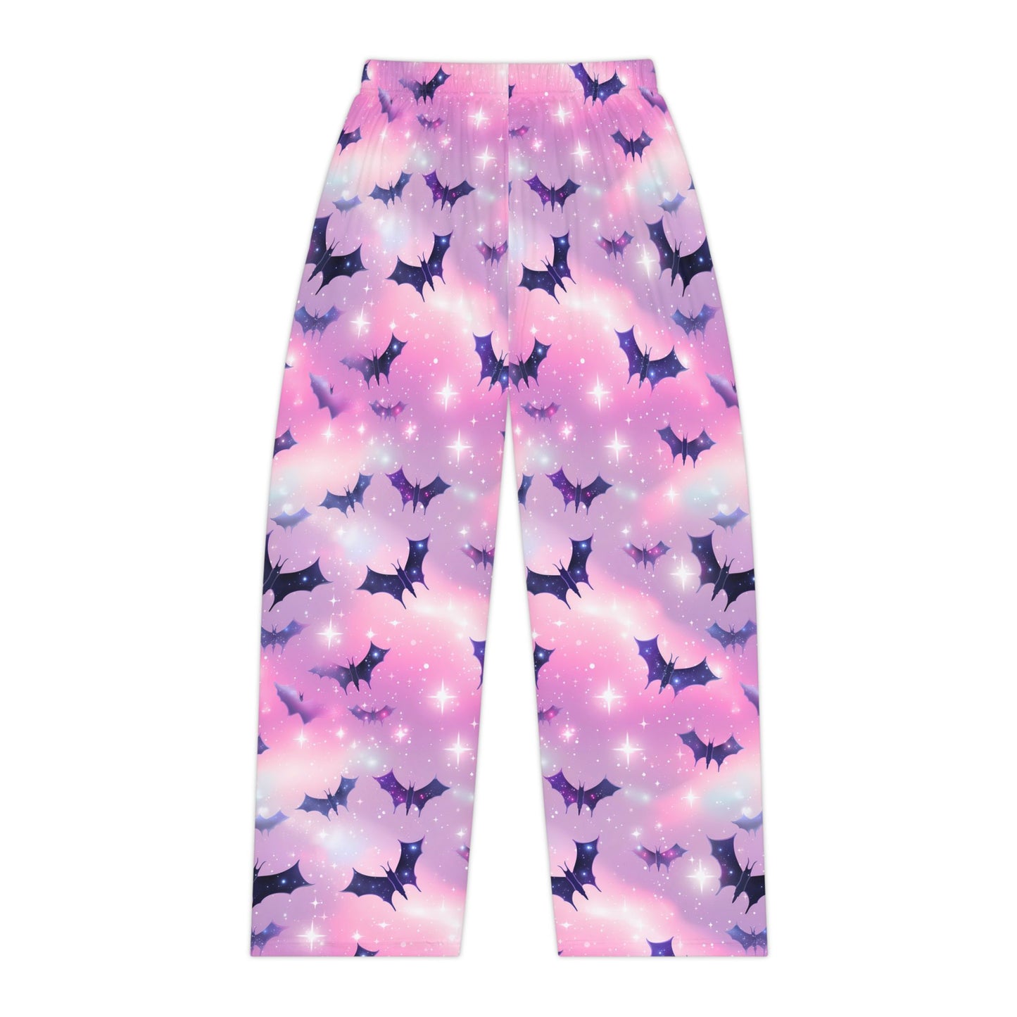 Pink Halloween Bats Pajama Pants, Spooky Lounge Wear,