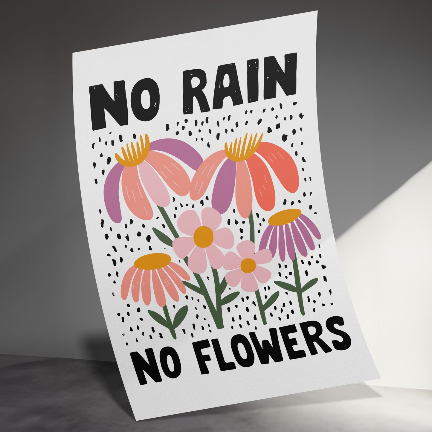 No Rain No Flowers Art Print Poster Wall Decor product type
