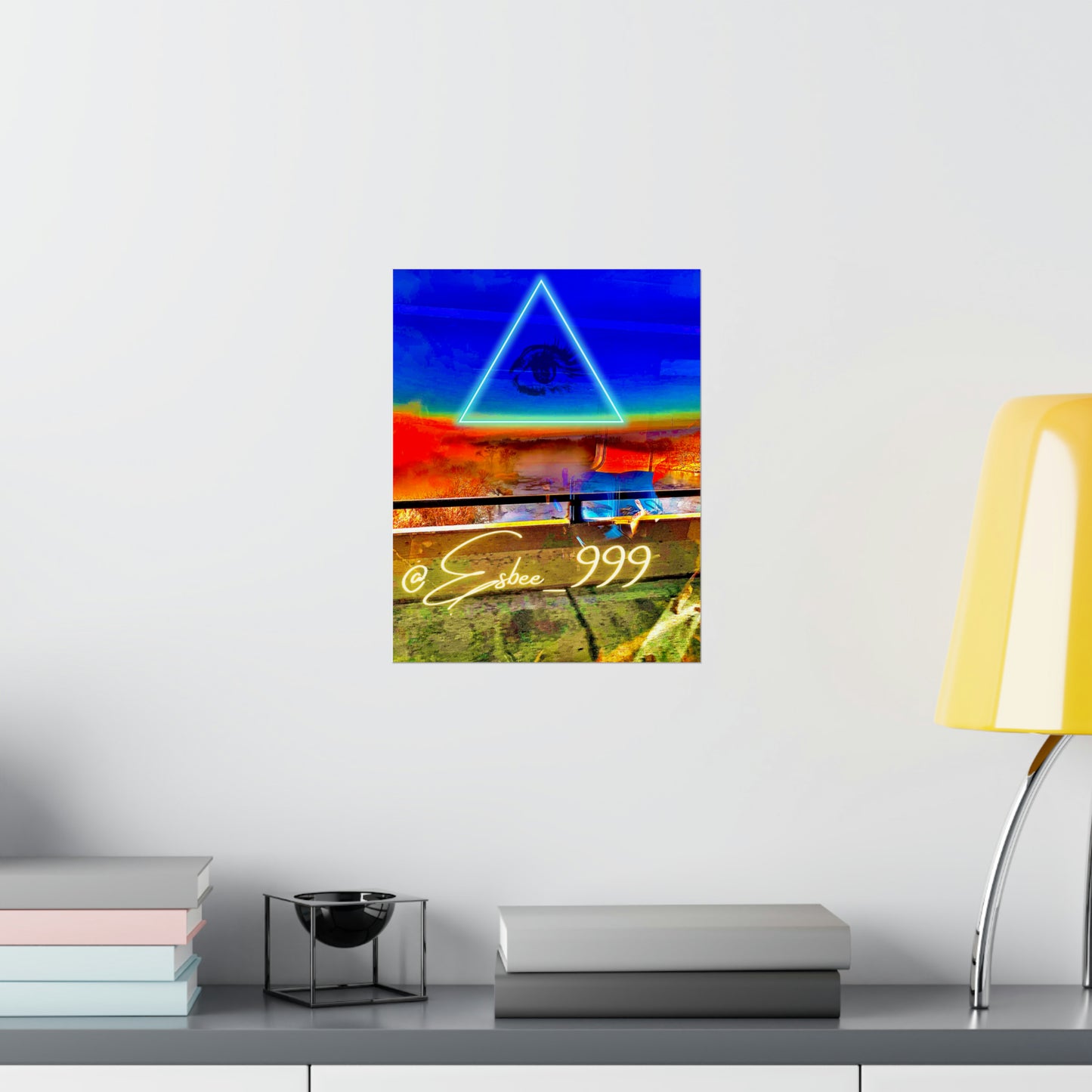 Colorful Abstract Poster Print Mystical Mixed Media Surreal Wall Art Home Decor