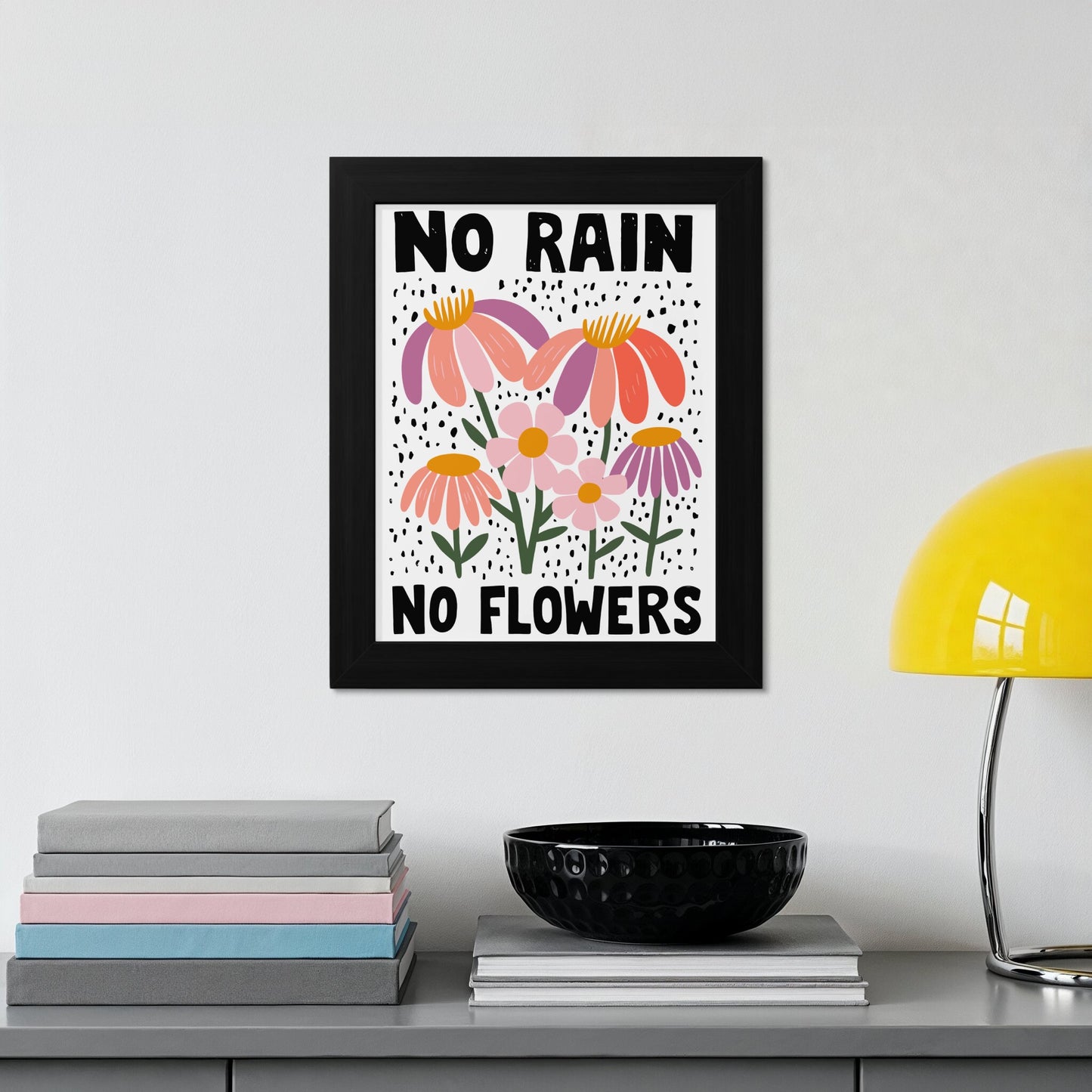 Inspirational Floral Wall Art No Rain No Flowers product