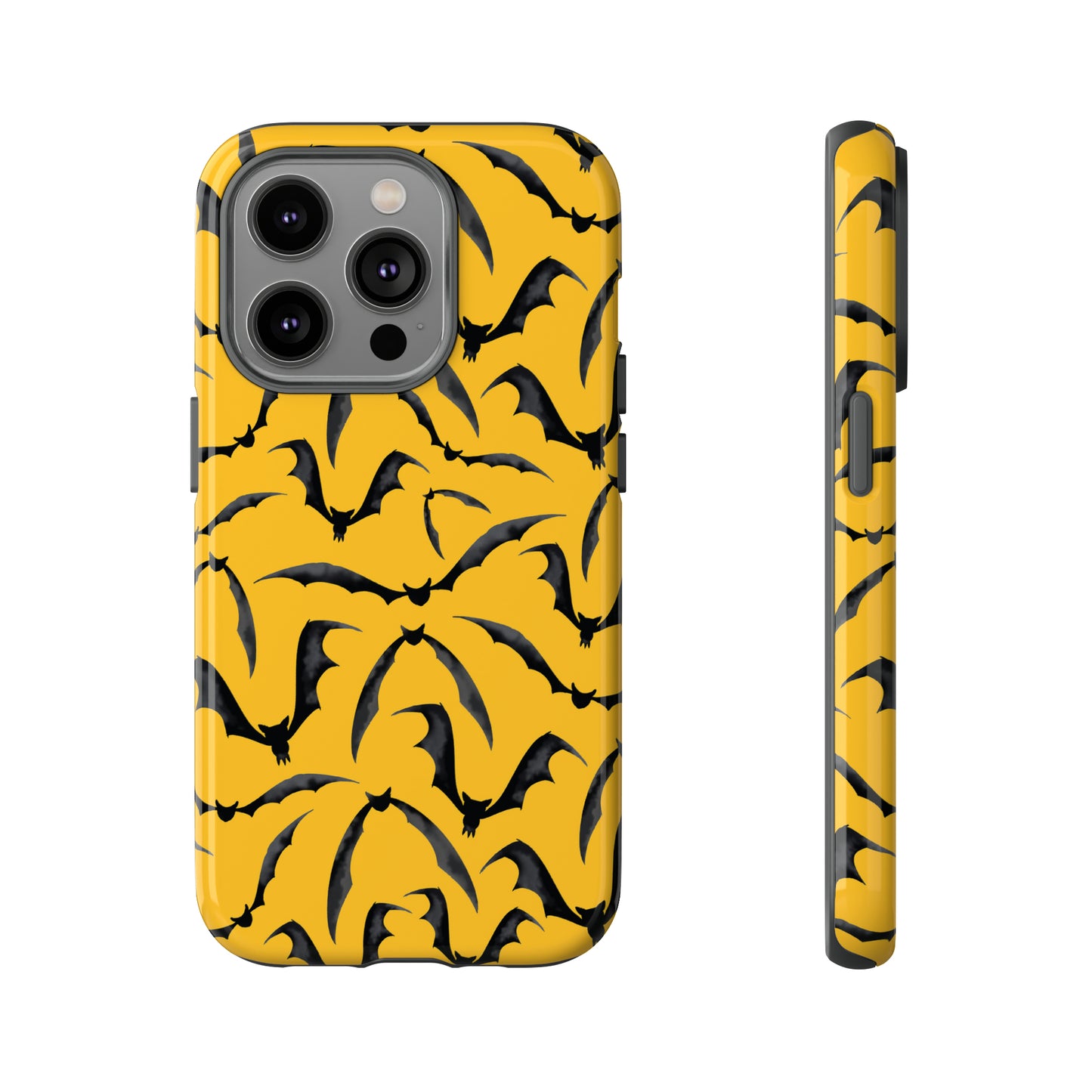 Bat Phone Case, iPhone 15 Case, Cute Glossy Halloween Goth Phone Case