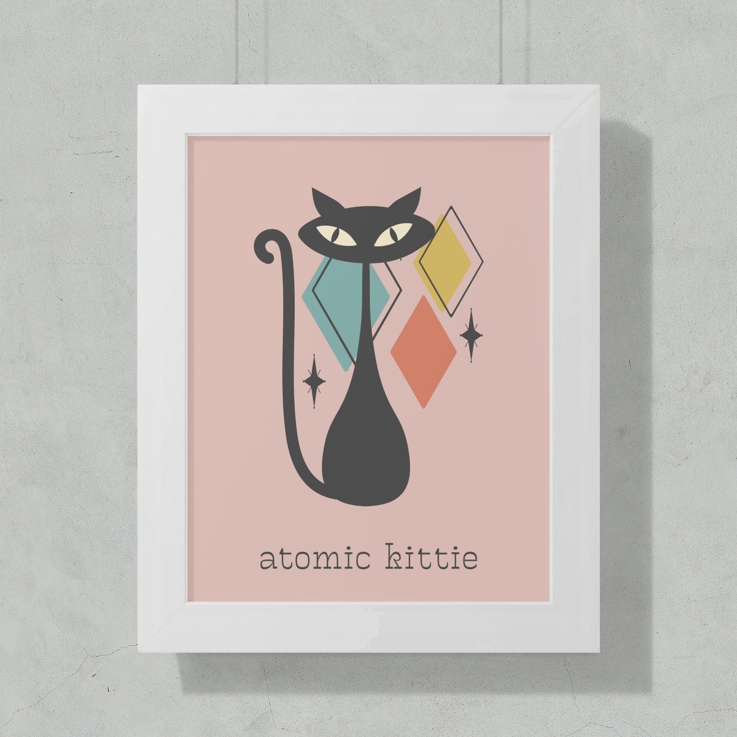 Retro Atomic Kittie Wall Art Mid-Century Modern product type