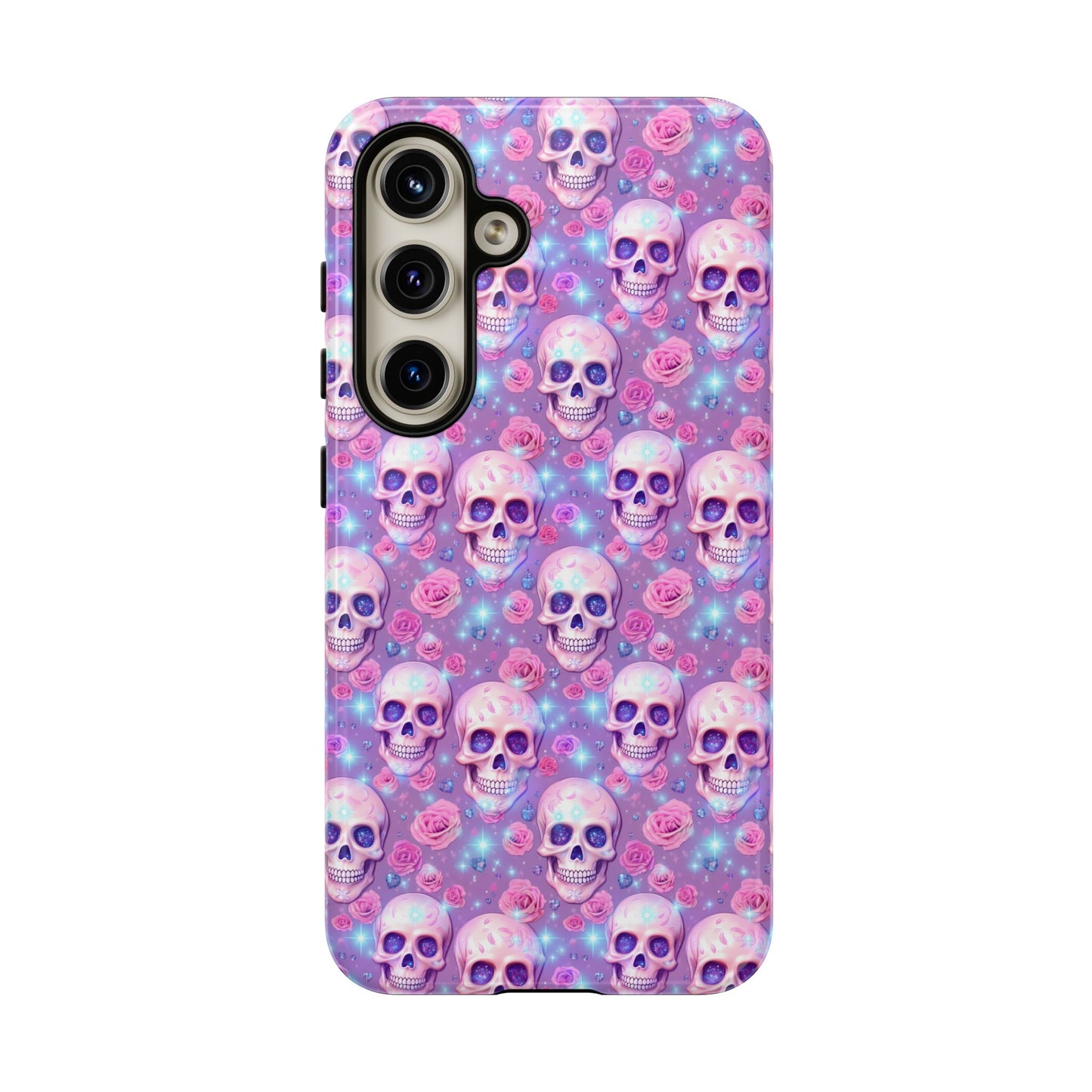 Phone Case - Skull and Roses Pastel Goth Tough Case